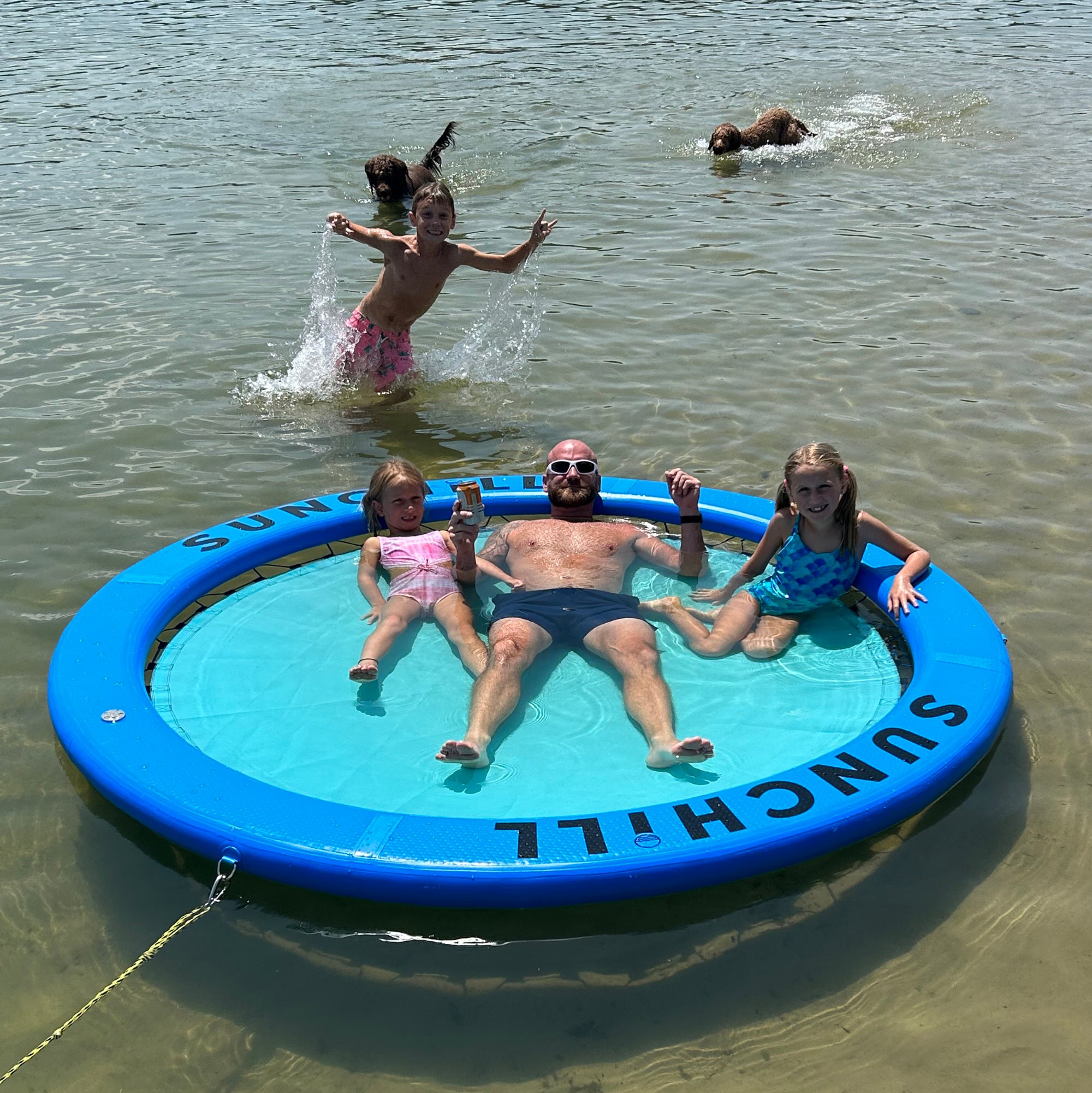 Flotador Redondo Inflable Sunchill Para 2-8 Personas 4in Azul