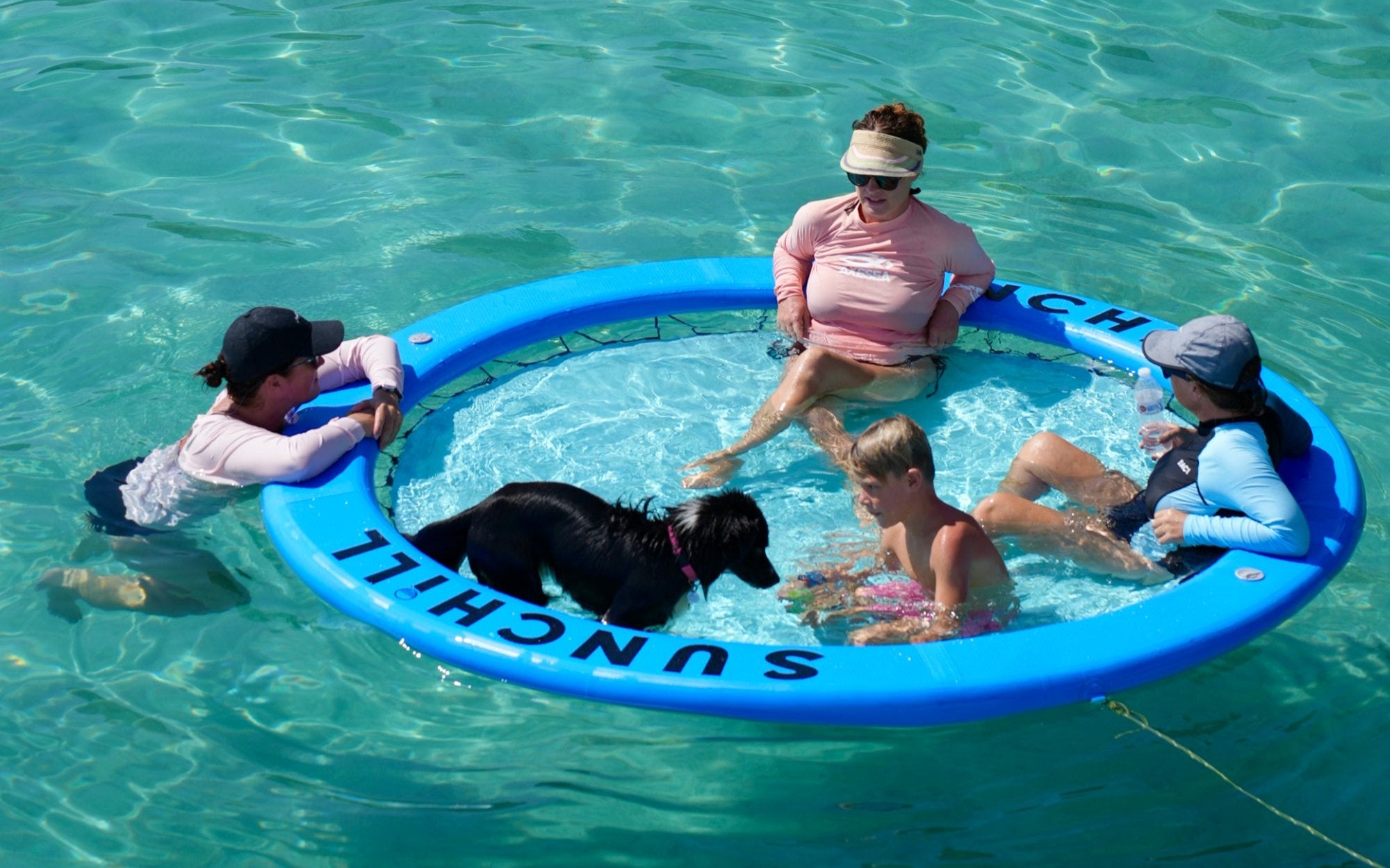 Flotador Redondo Inflable Sunchill Para 2-8 Personas 4in Azul