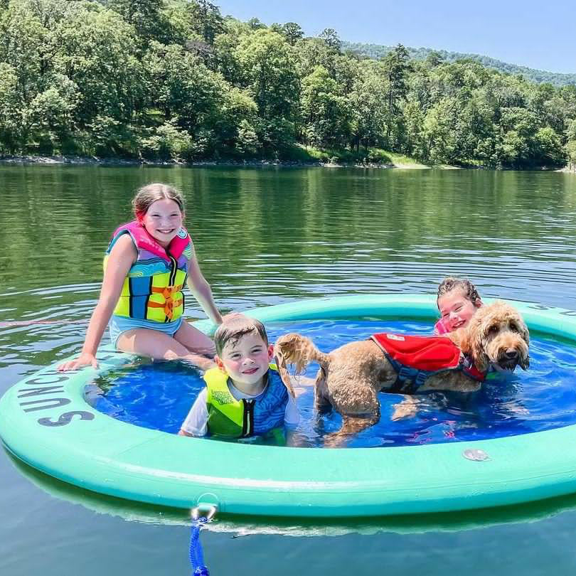Flotador Redondo Inflable Sunchill Para 2-8 Personas 4in Azul