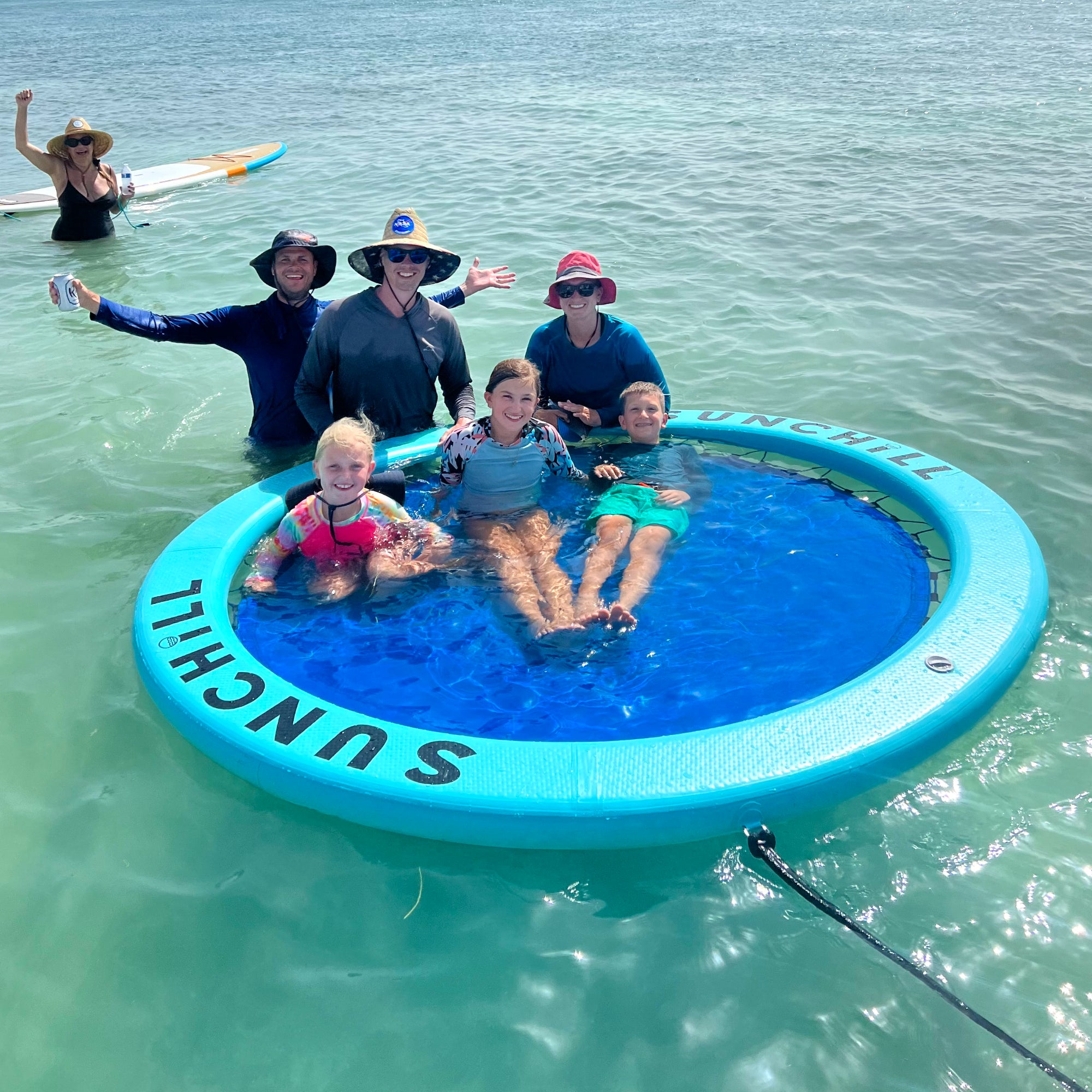 Flotador Redondo Inflable Sunchill Para 2-8 Personas 4in Azul