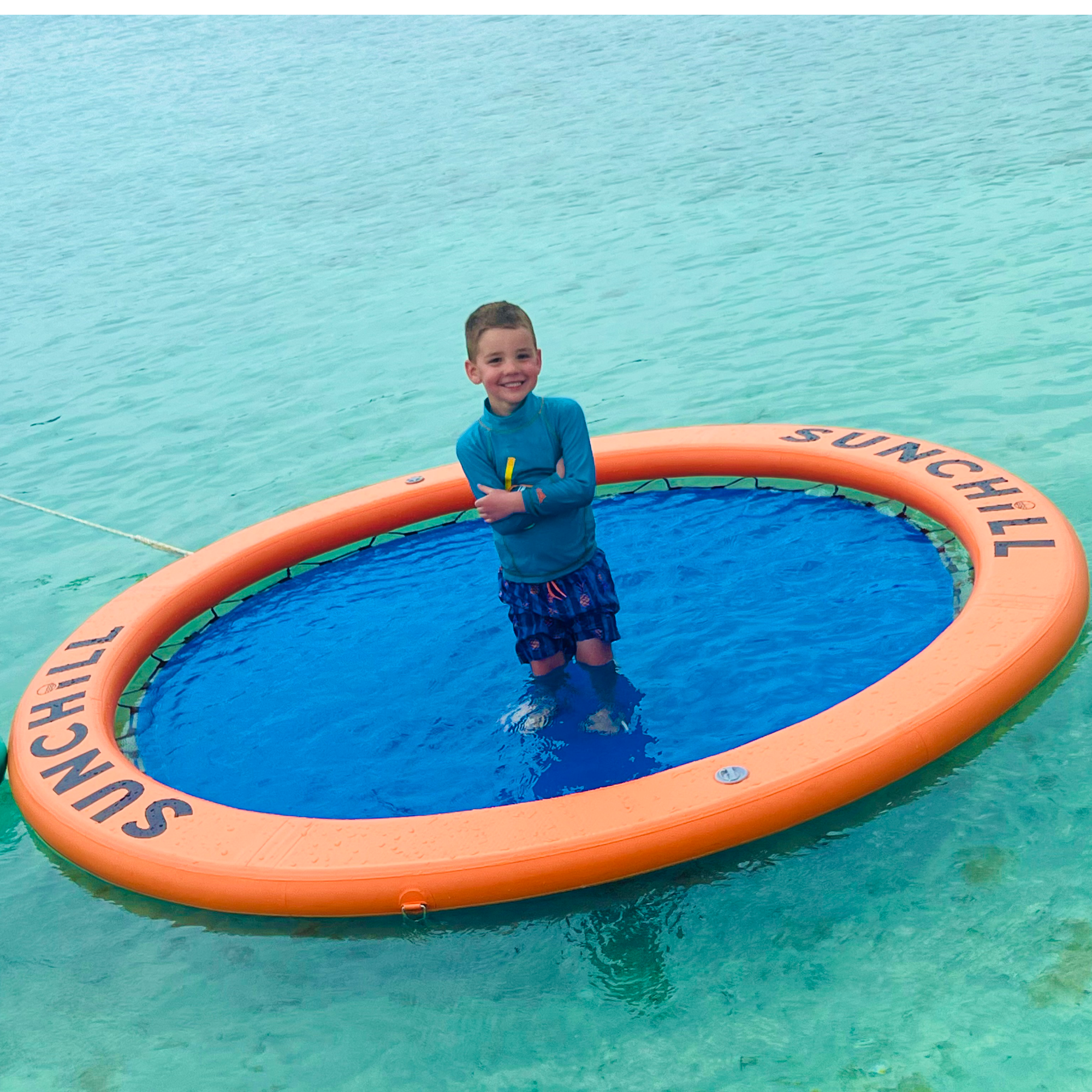 Flotador Redondo Inflable Sunchill Para 2-8 Personas 4in Azul
