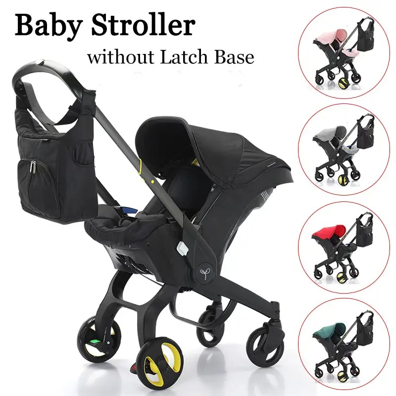Cochecito de bebé con bolsa de regalo, plegable para recién nacidos; equipado con cinturón de seguridad de cinco puntos y clip pectoral; se puede empujar en ambas direcciones; cuenta con ruedas con amortiguación y es ideal para viajar.