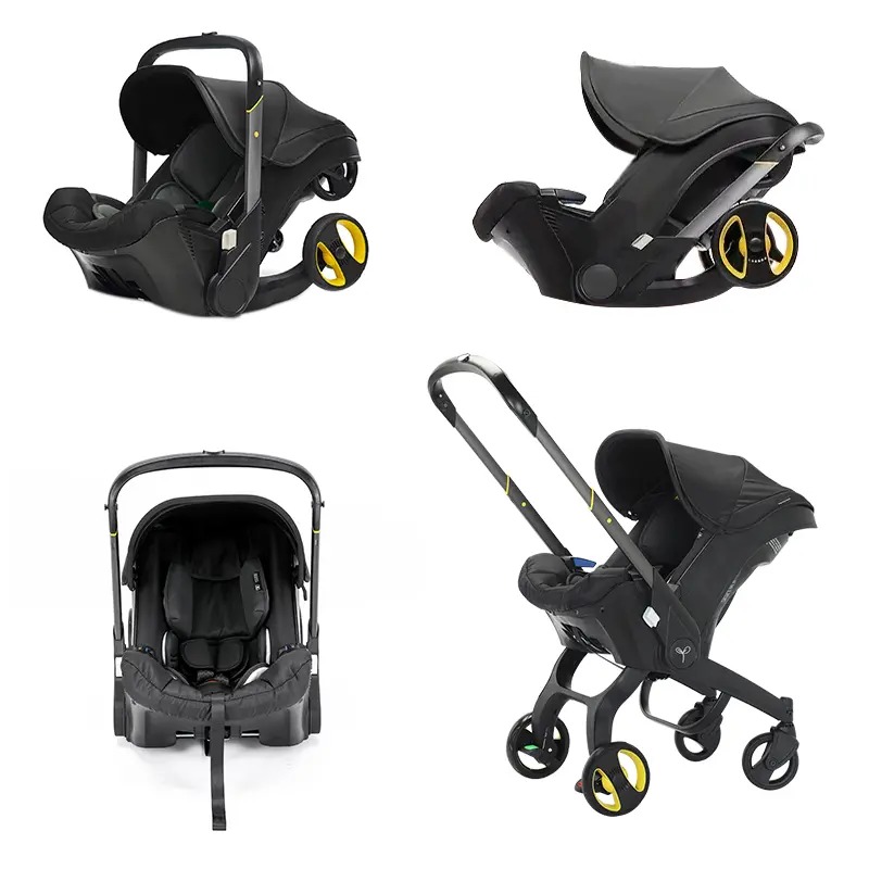 Cochecito de bebé con bolsa de regalo, plegable para recién nacidos; equipado con cinturón de seguridad de cinco puntos y clip pectoral; se puede empujar en ambas direcciones; cuenta con ruedas con amortiguación y es ideal para viajar.
