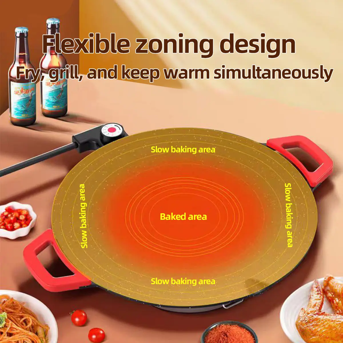 🥩 Parrilla eléctrica portátil de estilo coreano de 1500 W: parrilla de interior sin humo con sartén antiadherente, control de temperatura ajustable, multifuncional para asar y freír, ideal para cocinar en casa.
