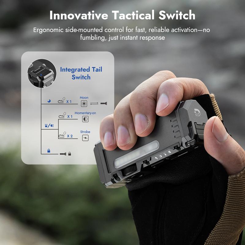 🔥Linterna recargable EDC WUBEN X4 con luz RGB — Minilinterna de 1500 lúmenes con interruptor táctico y base magnética — Linterna portátil IP68 con clip de bolsillo y carga USB-C