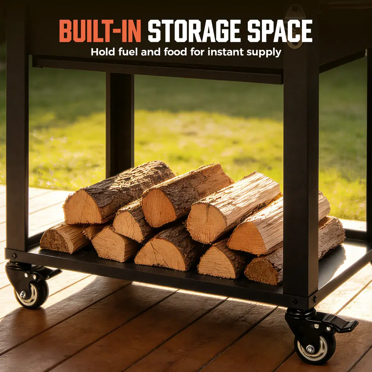Oferta especial de verano: Parrilla BIG HORN OUTDOORS estilo Santa María argentina: una parrilla abierta de altura regulable y control preciso, diseñada para cocinar en el patio trasero y al aire libre.