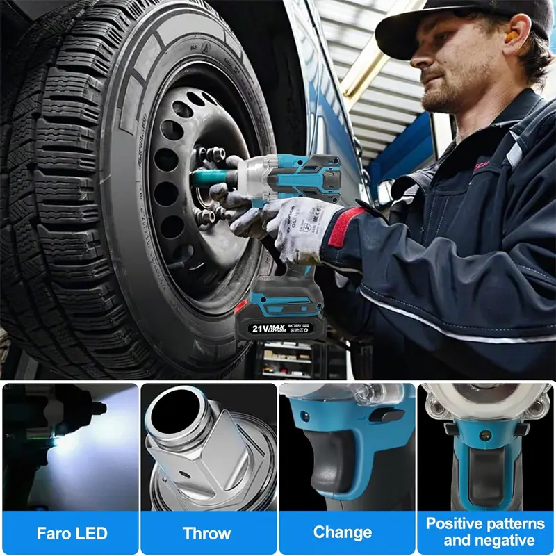 🌟🌟 Llave de impacto inalámbrica de alto torque de 1/2 pulgada con 2 baterías (Compra 1 y llévate 1 gratis)