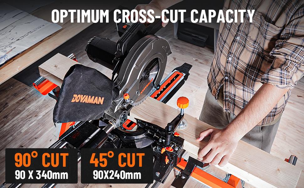 DOVAMAN 10in 15A Single Bevel Sliding Miter Saw, w/3 Blades, 4500/3200RPM, Max Cut 3.5x13.4in, 9 Positive Stops for Wood, PVC or Soft Metal,#Summervibes DOVAMAN 10in 15A Single Bevel Sliding Miter Saw, w/3 Blades, 4500/3200RPM, Max Cut 3.5x13.4in, 9 Positive Stops for Wood, PVC or Soft Metal,#Summervibes