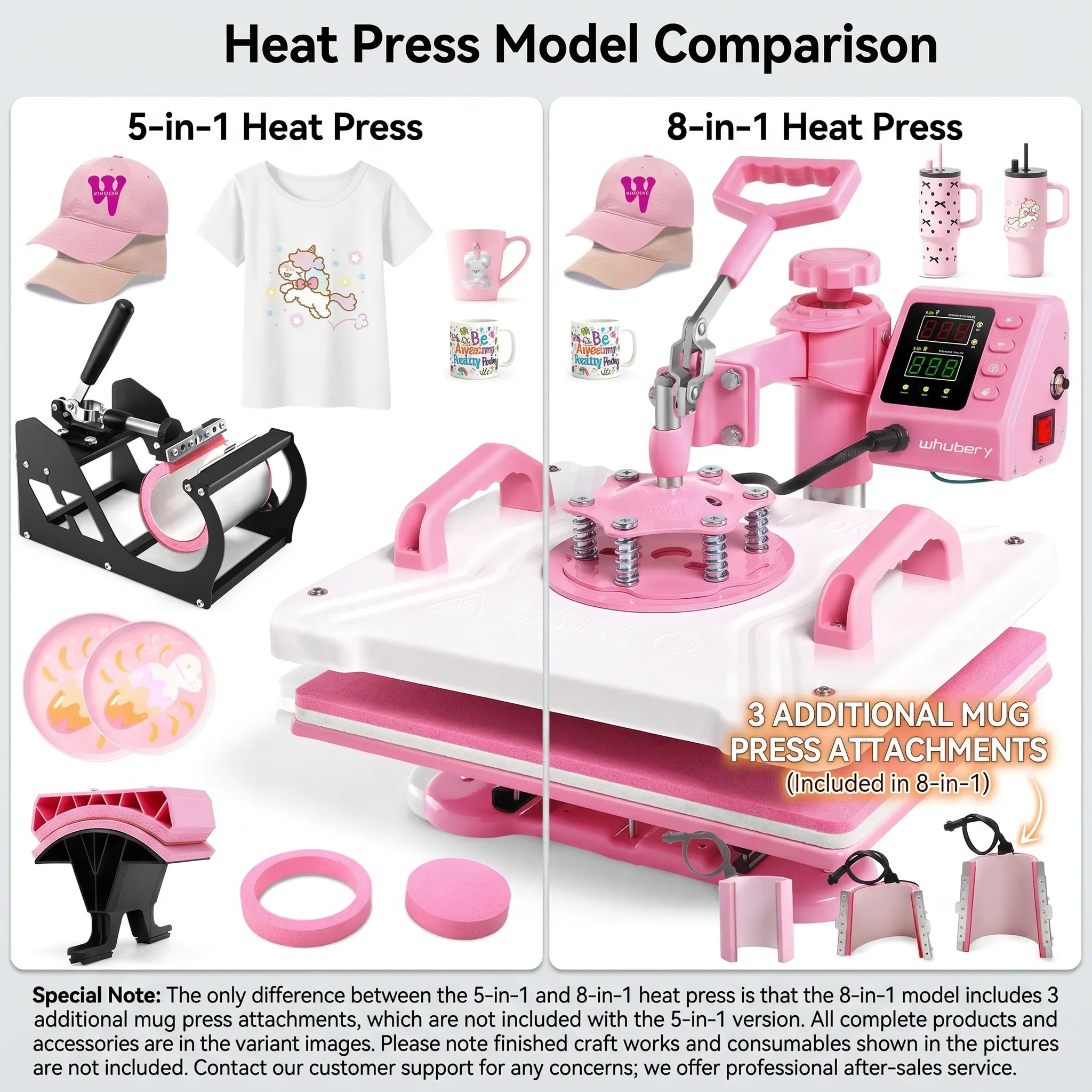 AKEYDIY Pink 15''x12'' Heat Press Machine for Tshirts, 5 in 1 Heat Transfer Machine, Heat Printing Press for Sublimation Combo with 360° Swing Away for Hat Cap Mug Plate, Beginner-friendly, Christmas Gifts Design Handicraft, mothersdaygift