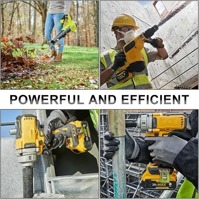 🔋 (Dewalt) Batería de repuesto 20V Max: Batería de iones de litio de 8.0 Ah — Compatible con las herramientas eléctricas inalámbricas de las series Dewalt DCB208, DCB200, DCB206, DCB205 y DCB204.