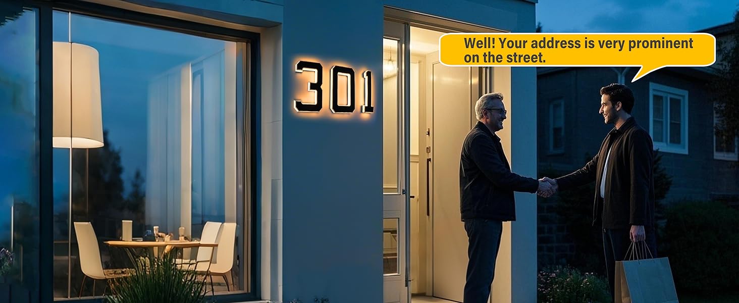 ISUNMEA Solar Lighted House Numbers 9 Inch Waterproof LED Address Signs for Outside Modern House Numbers with Large Personalization Options,Decorate your door number, DIY personalisation.Modern Farmhouse Illuminated Sign Light Two Size Options