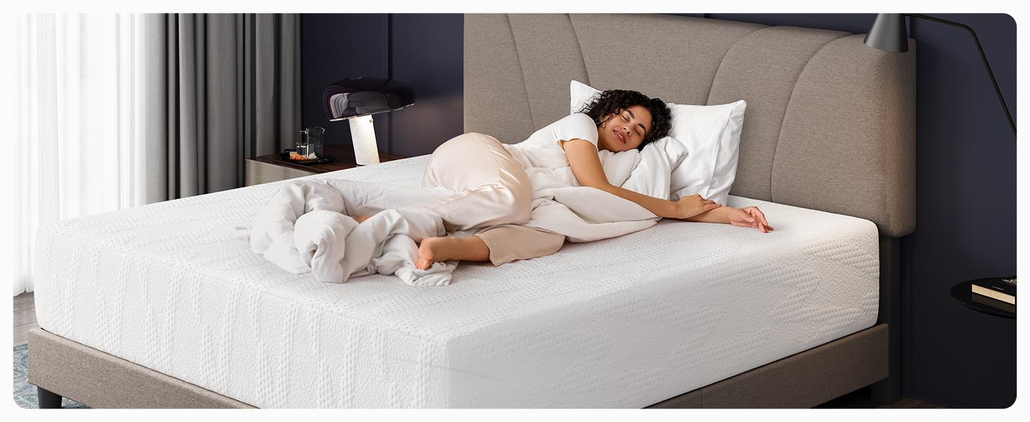 Gel Memory Foam Mattress – Pressure Relief & Motion Isolation, Breathable Medium Firm Comfort  5/6/8/10/12/14 Inch Twin/Full/Queen/King Mattress