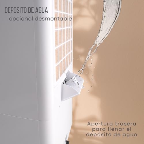 Enfriador de aire evaporativo portátil (4800 m³/h, blanco, 30 L, control remoto, silencioso, 100 W, ahorro de energía): adecuado para hogares, oficinas y áreas exteriores cubiertas.