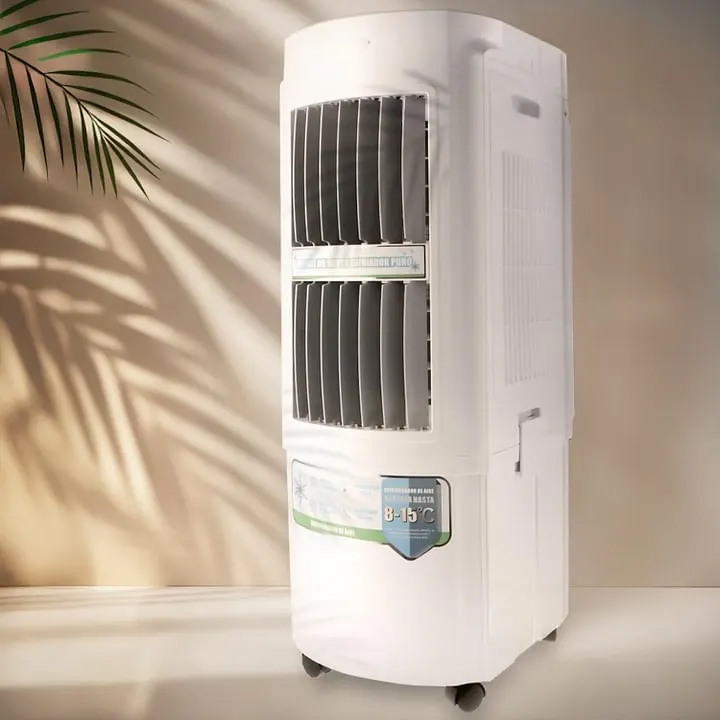 Enfriador de aire evaporativo portátil (4800 m³/h, blanco, 30 L, control remoto, silencioso, 100 W, ahorro de energía): adecuado para hogares, oficinas y áreas exteriores cubiertas.