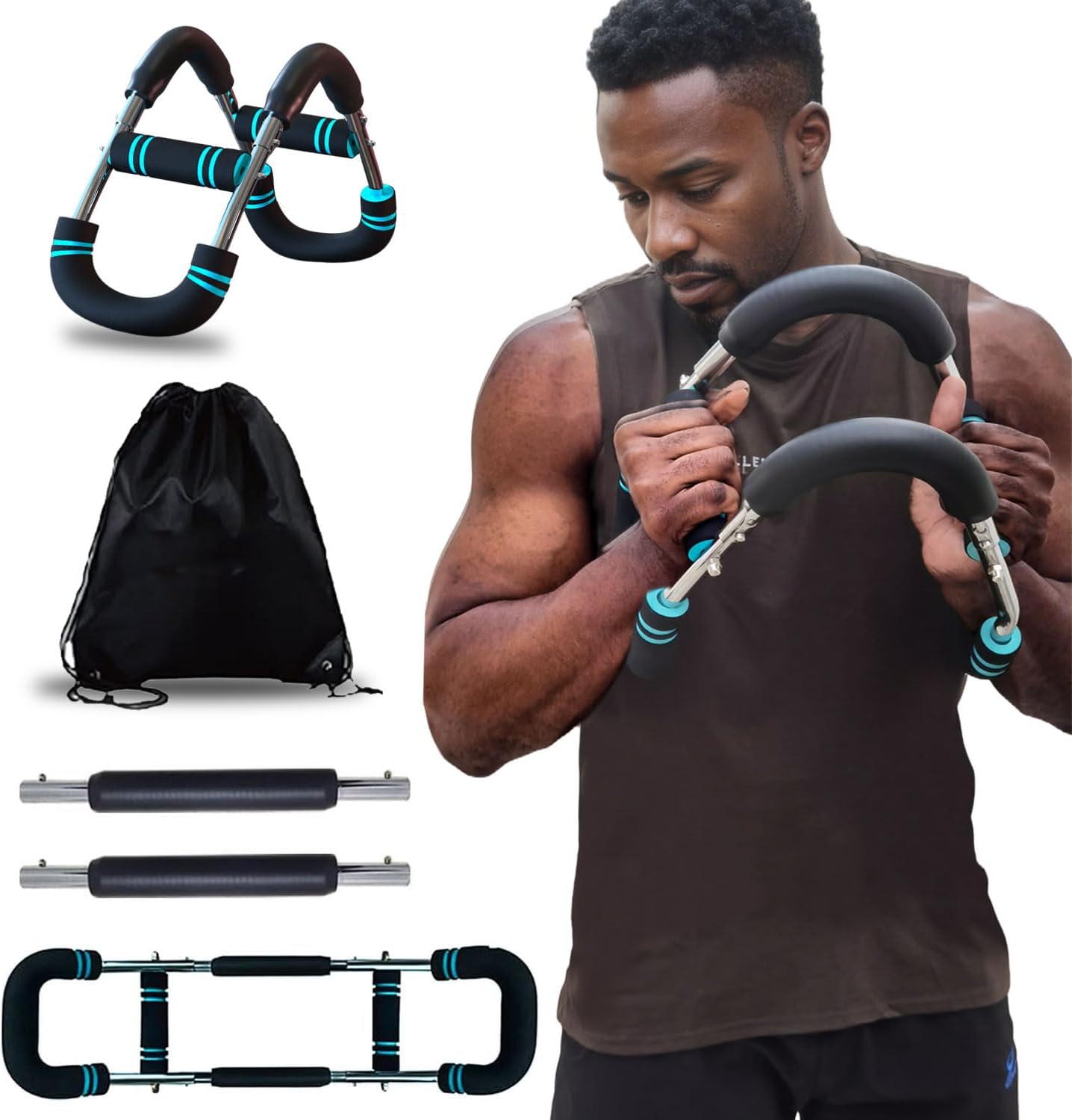 Ultimate Twister Arm Trainer, Adjustable Chest Workout Equipment, Arm Trainer for Men, Chest Trainer for Men, Shoulder Muscle Training, Portable Spring Resistance Home Fitness Equipment