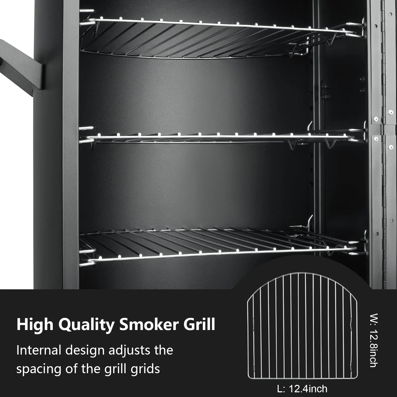 🔥Juego de ahumador vertical de propano MBY (con cubierta antipolvo): una parrilla y ahumador de doble propósito con una rejilla de ahumado extraíble de tres niveles.