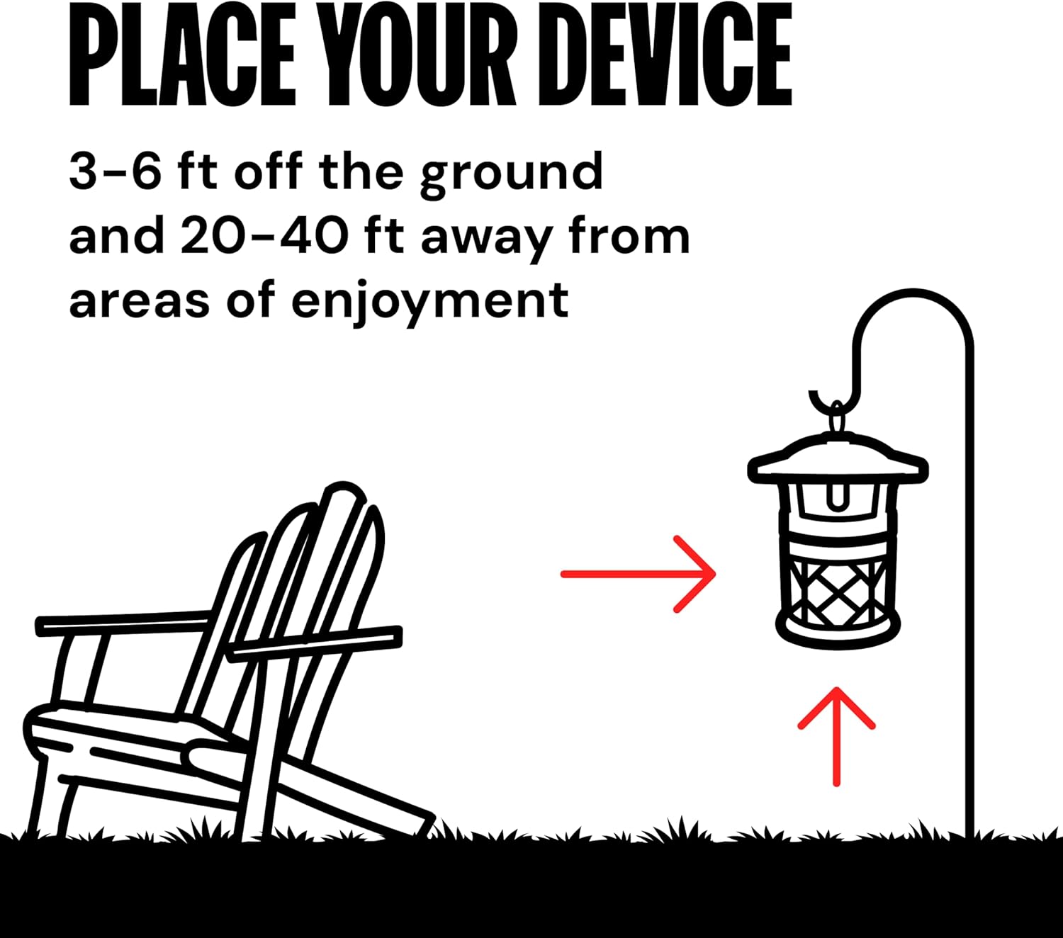 Mosquito & Flying Insect Killer for 1 Acre – Kills Flies, Gnats, Wasps - Bug Zapper Alternative - Black