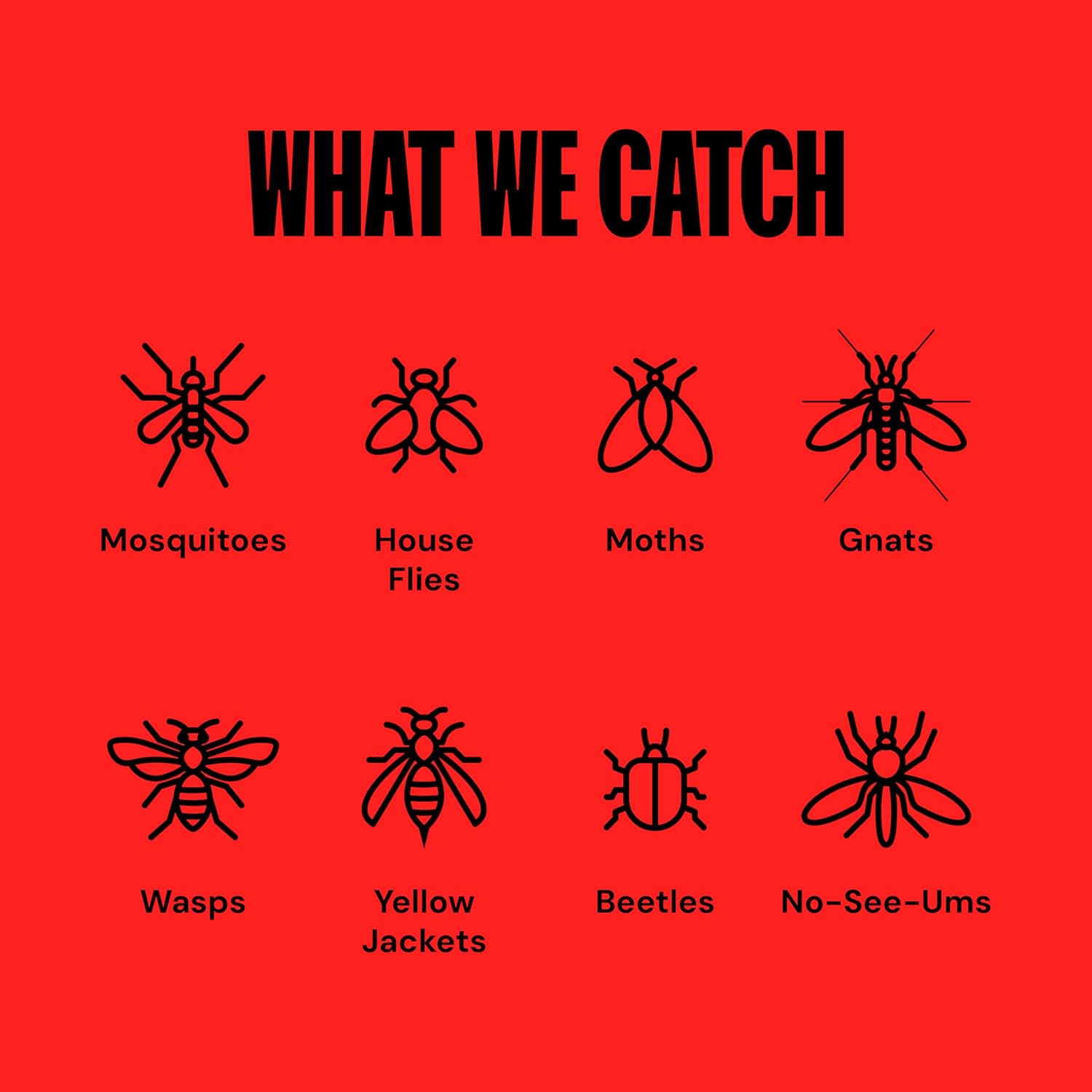 Mosquito & Flying Insect Killer for 1 Acre – Kills Flies, Gnats, Wasps - Bug Zapper Alternative - Black