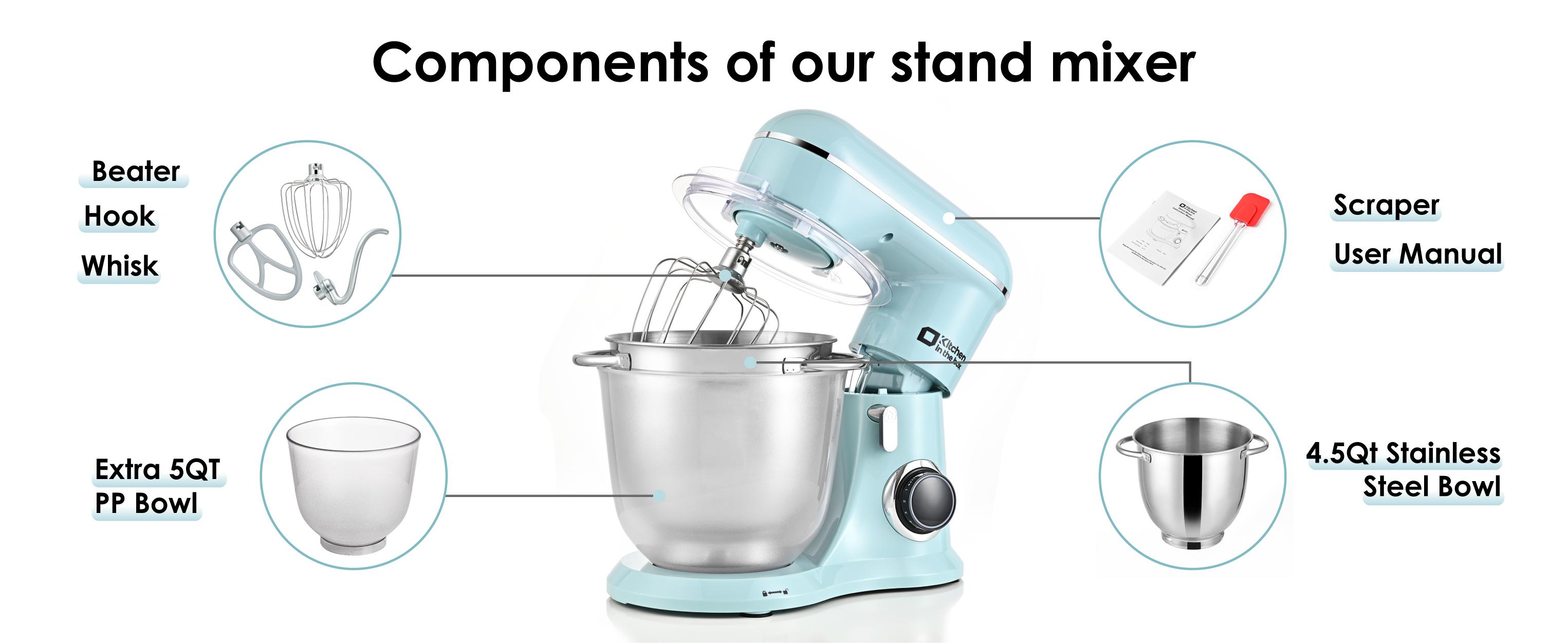 Stand Mixer, 10-Speed Kitchen Electric Mixer with Tilt-Head & Stainless Steel Bowl, Dough & Baking Mixer for Bread, Cakes & Cookies, Kitchen Gift