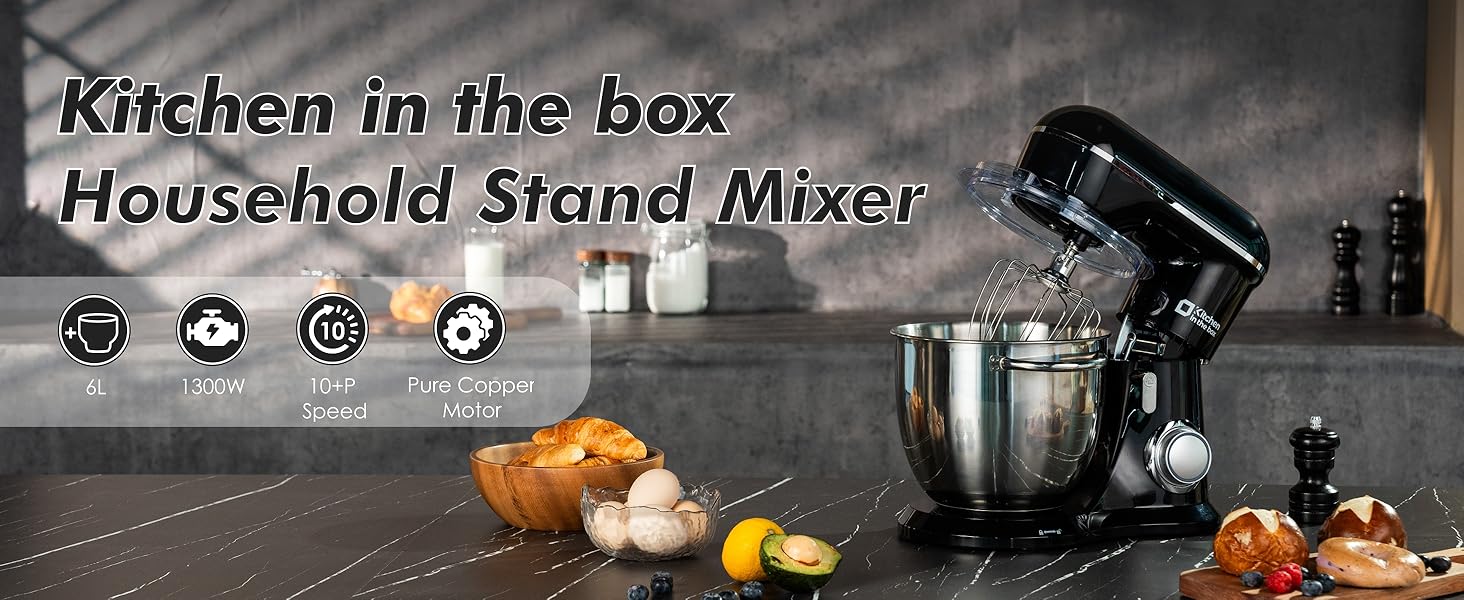 Stand Mixer, 10-Speed Kitchen Electric Mixer with Tilt-Head & Stainless Steel Bowl, Dough & Baking Mixer for Bread, Cakes & Cookies, Kitchen Gift