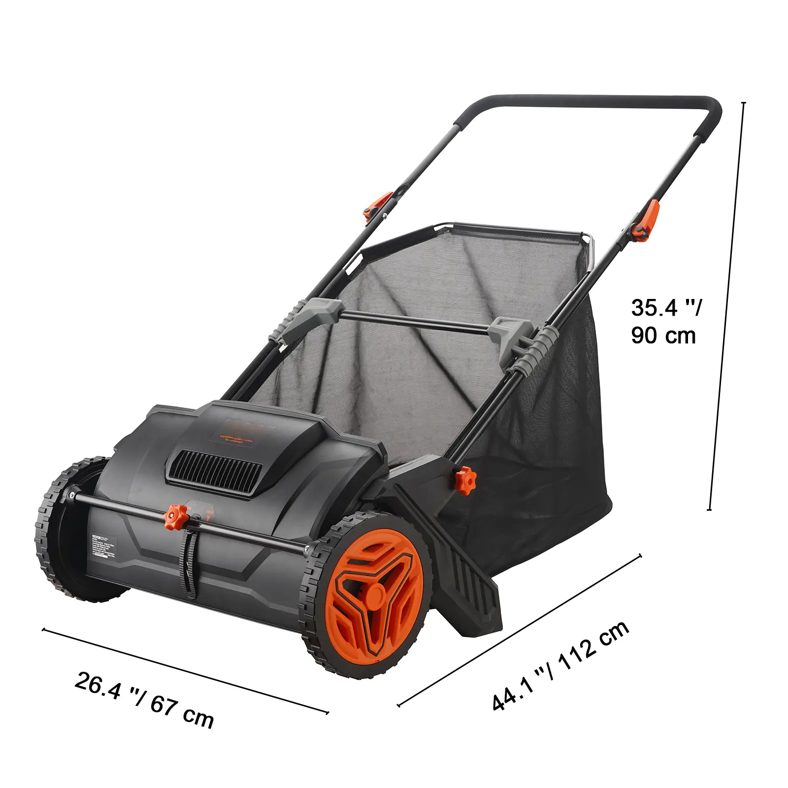 [Flash Sale]Push Lawn Sweeper, 21inch Leaf & Grass Collector, Heavy Duty Thickened Steel Durable to Use with Large Capacity 3.5 cu. ft. Mesh Collection Hopper Bag, 2 Spinning Brushes