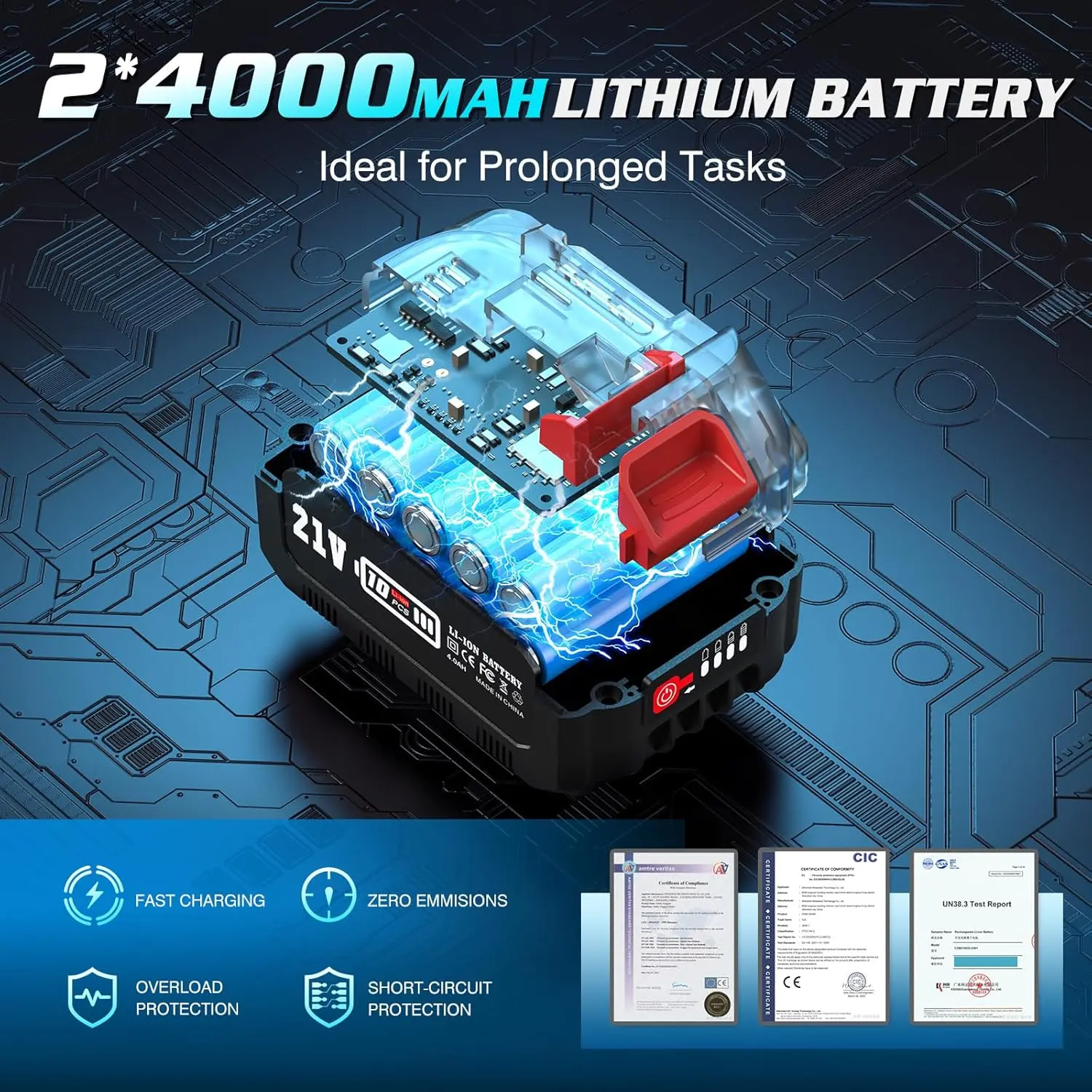 Bomba de transferencia de diésel inalámbrica de 21 V - Kit de 12 GPM