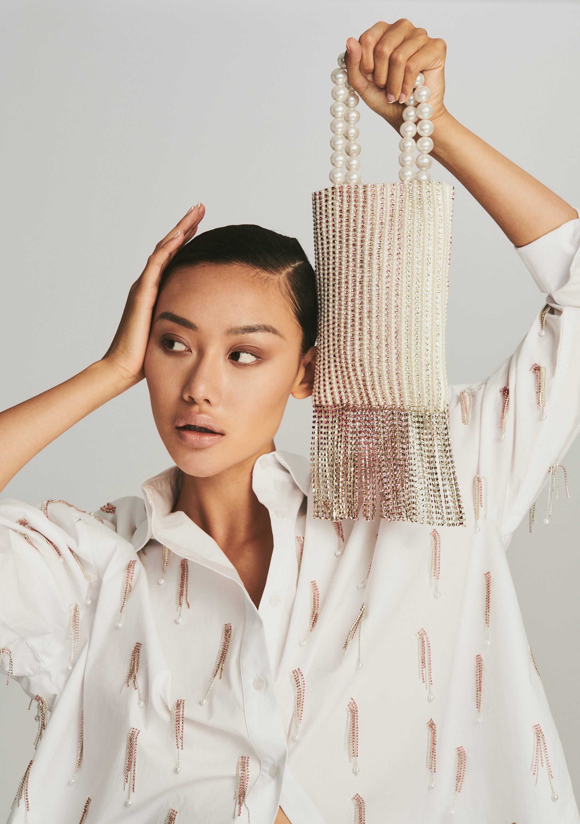 Avery Crystal Fringe Bag-Cup Shy