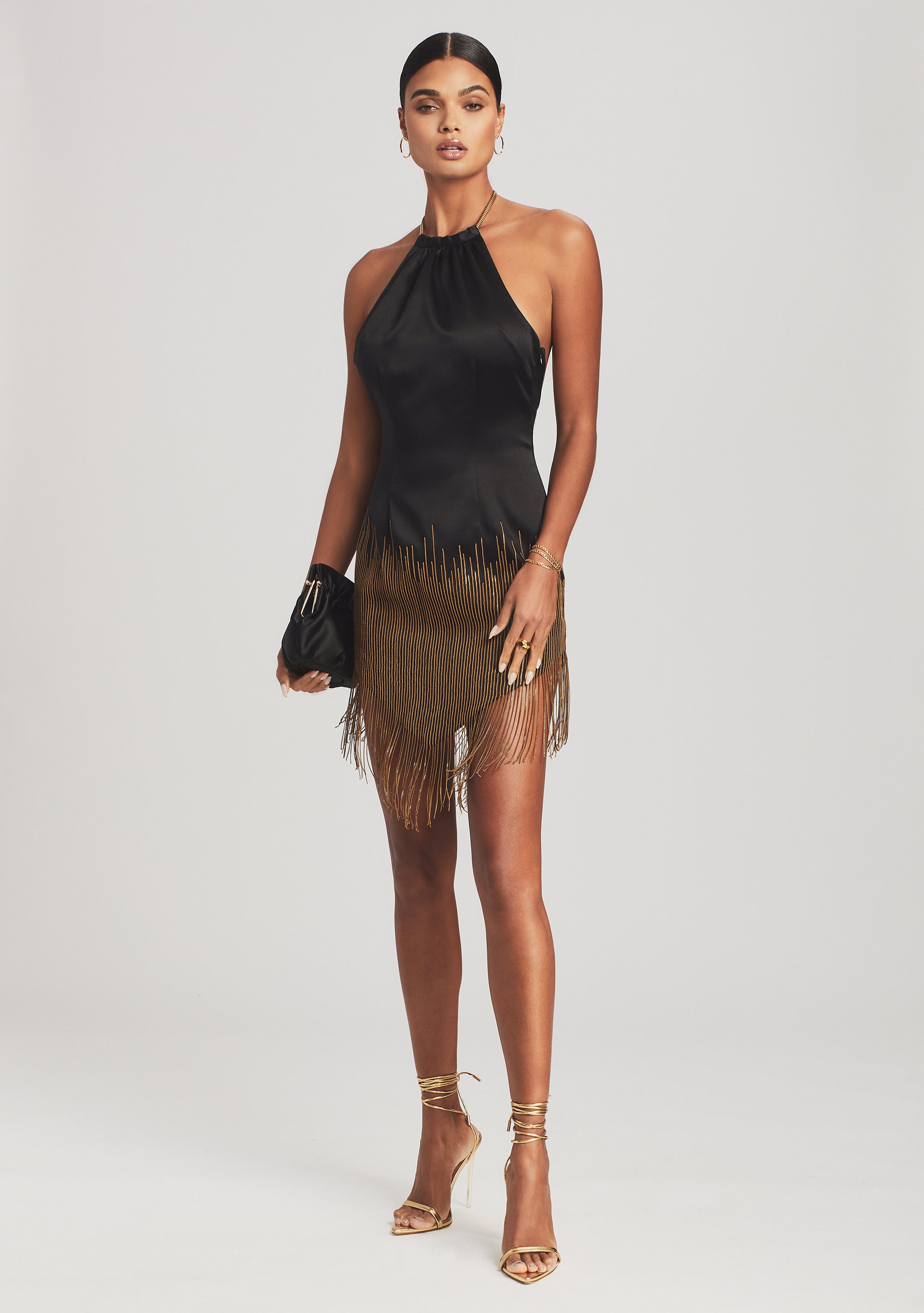 Eos Embellished Fringe Dress-Cup Shy