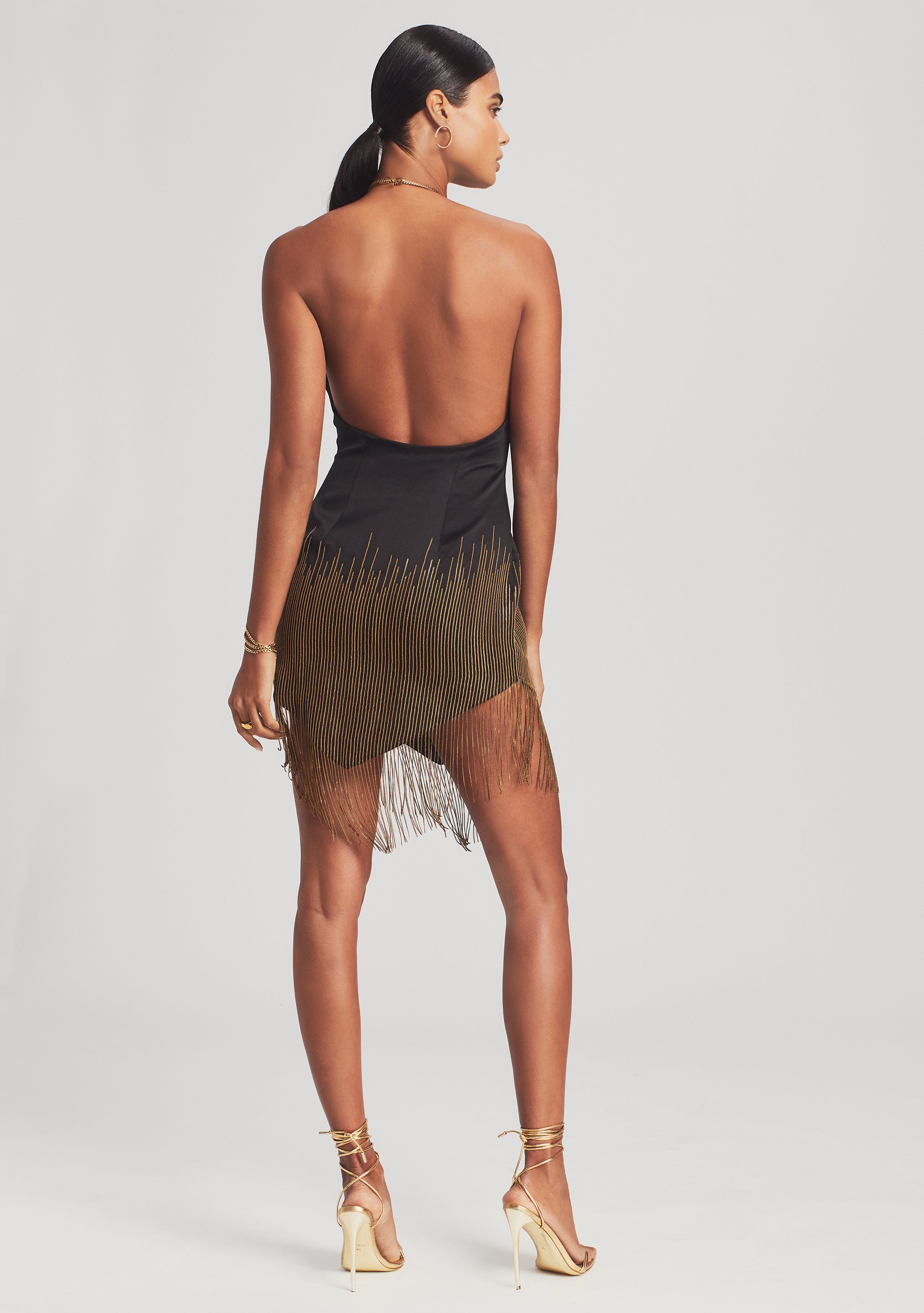 Eos Embellished Fringe Dress-Cup Shy