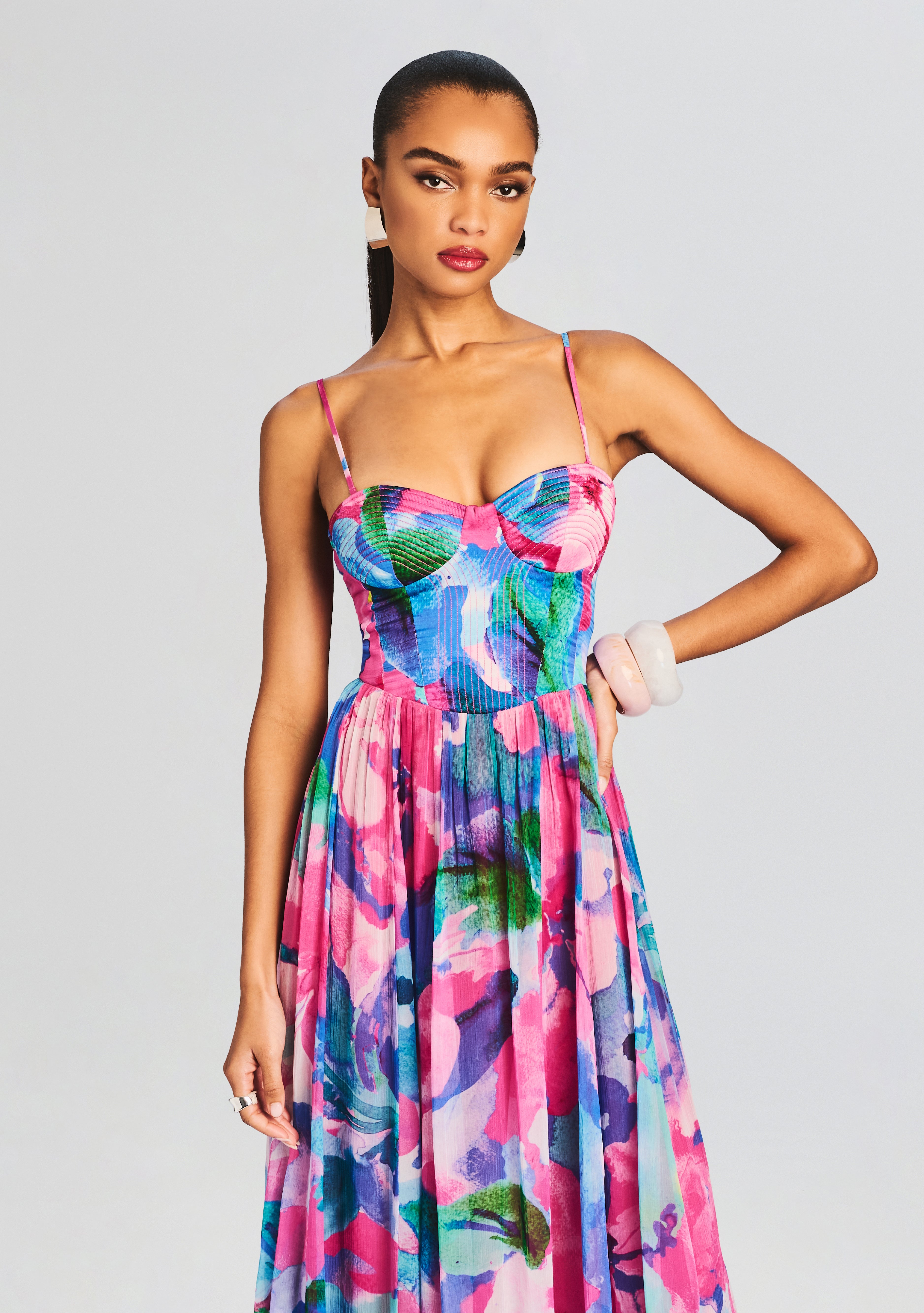 Vesa Corset Long Dress-Cup Shy