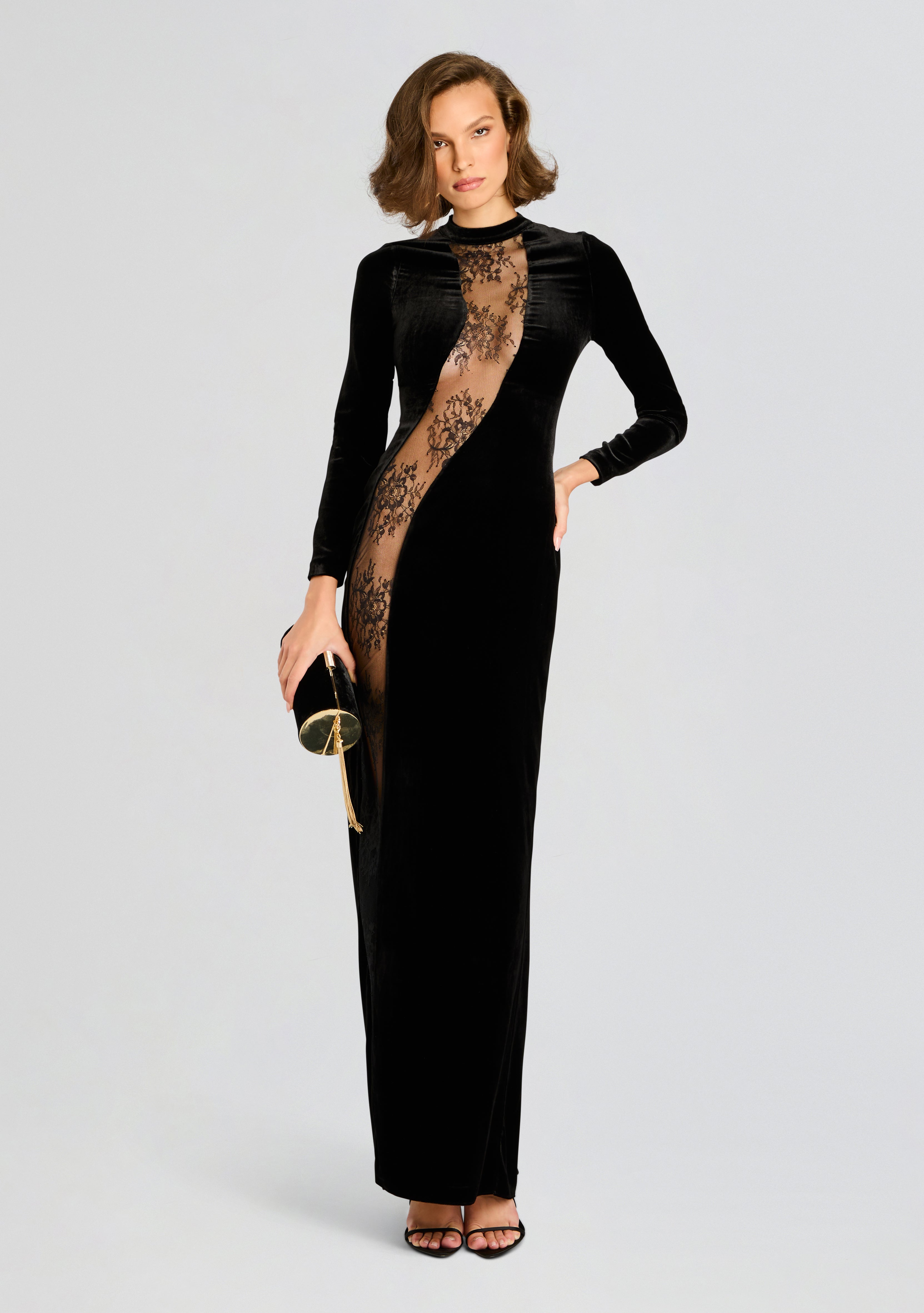 Donatella Velvet Dress-Cup Shy