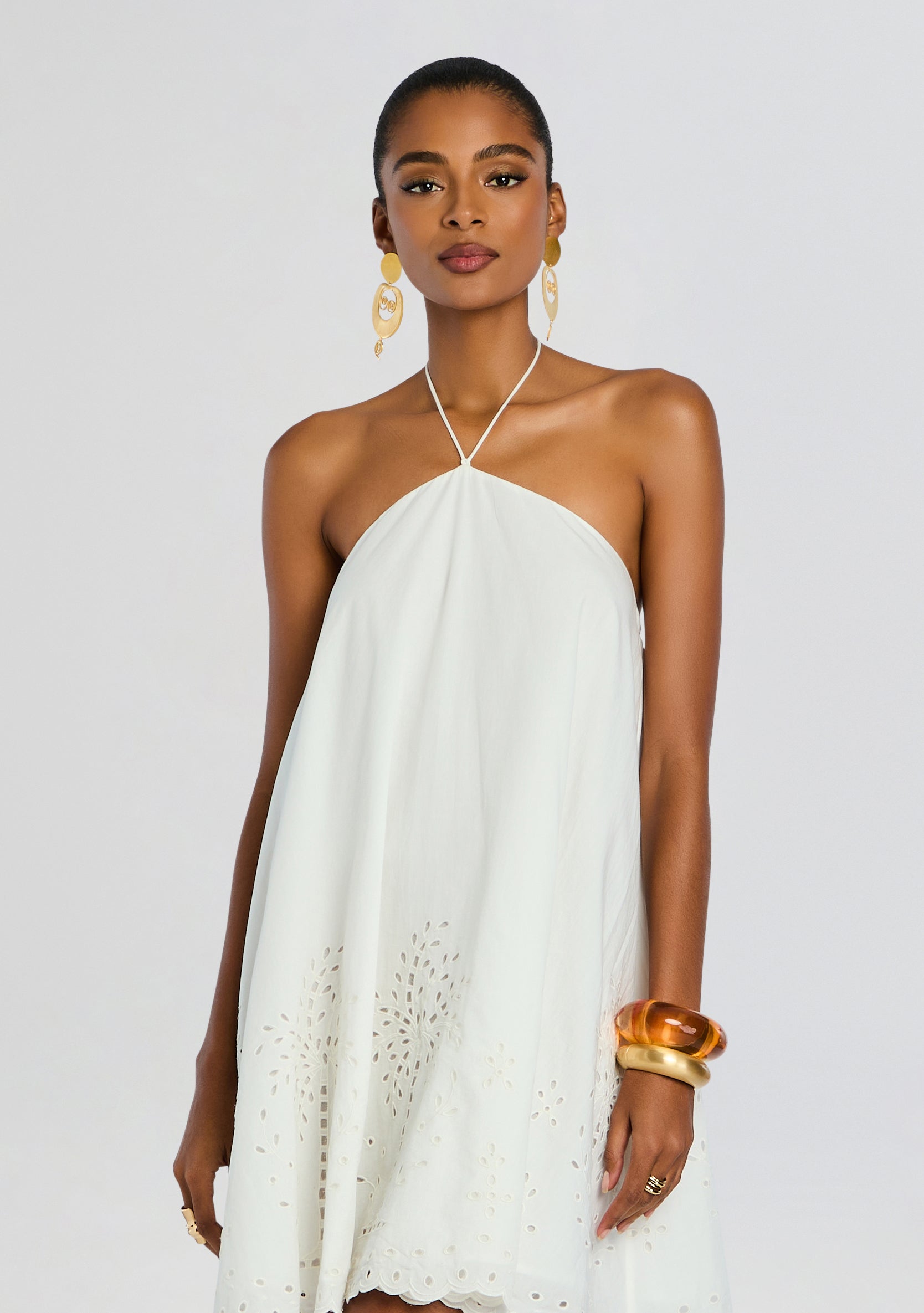 Bagh Halter Mini Dress-Cup Shy