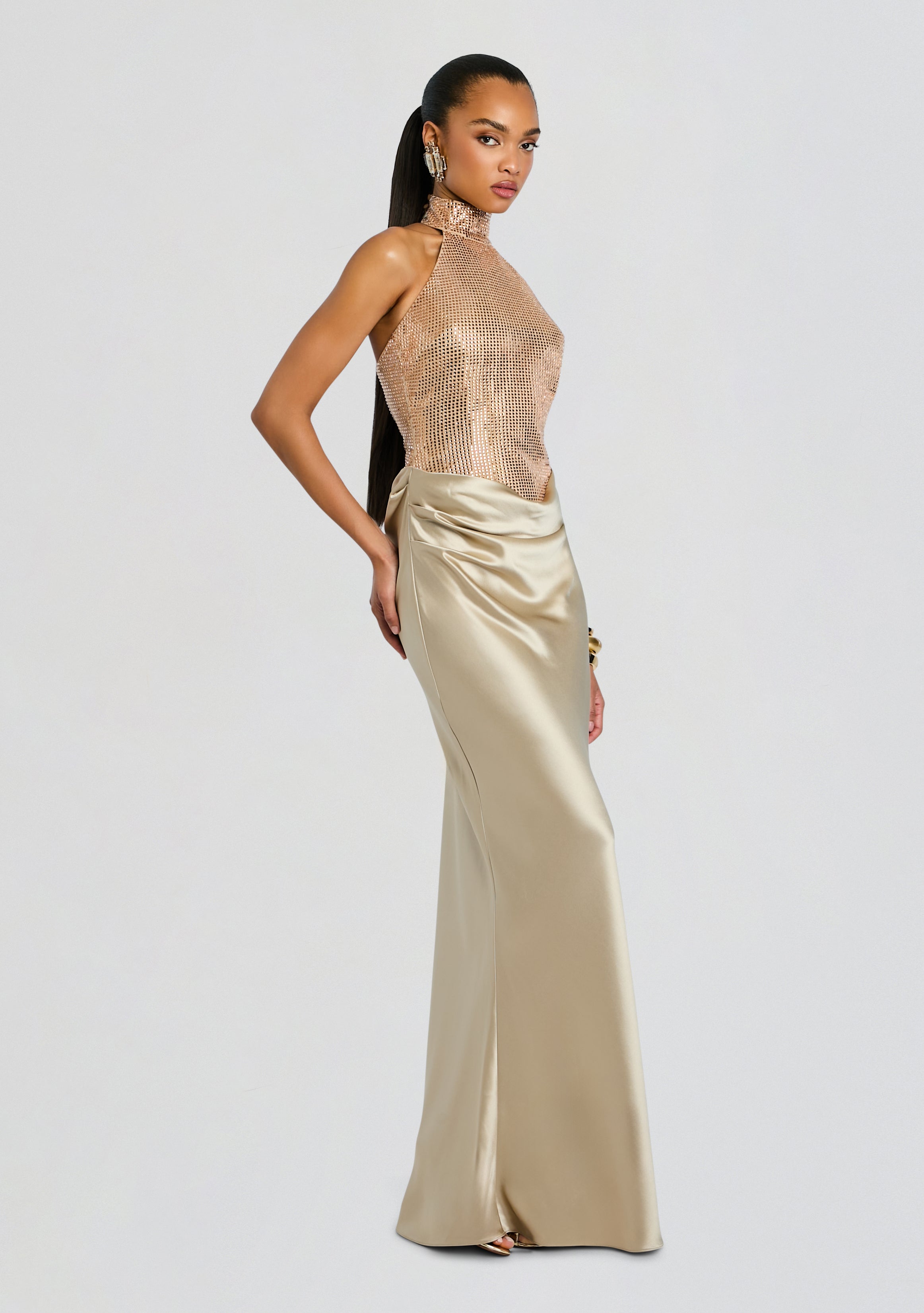 Vanya Embellished Dress-Cup Shy
