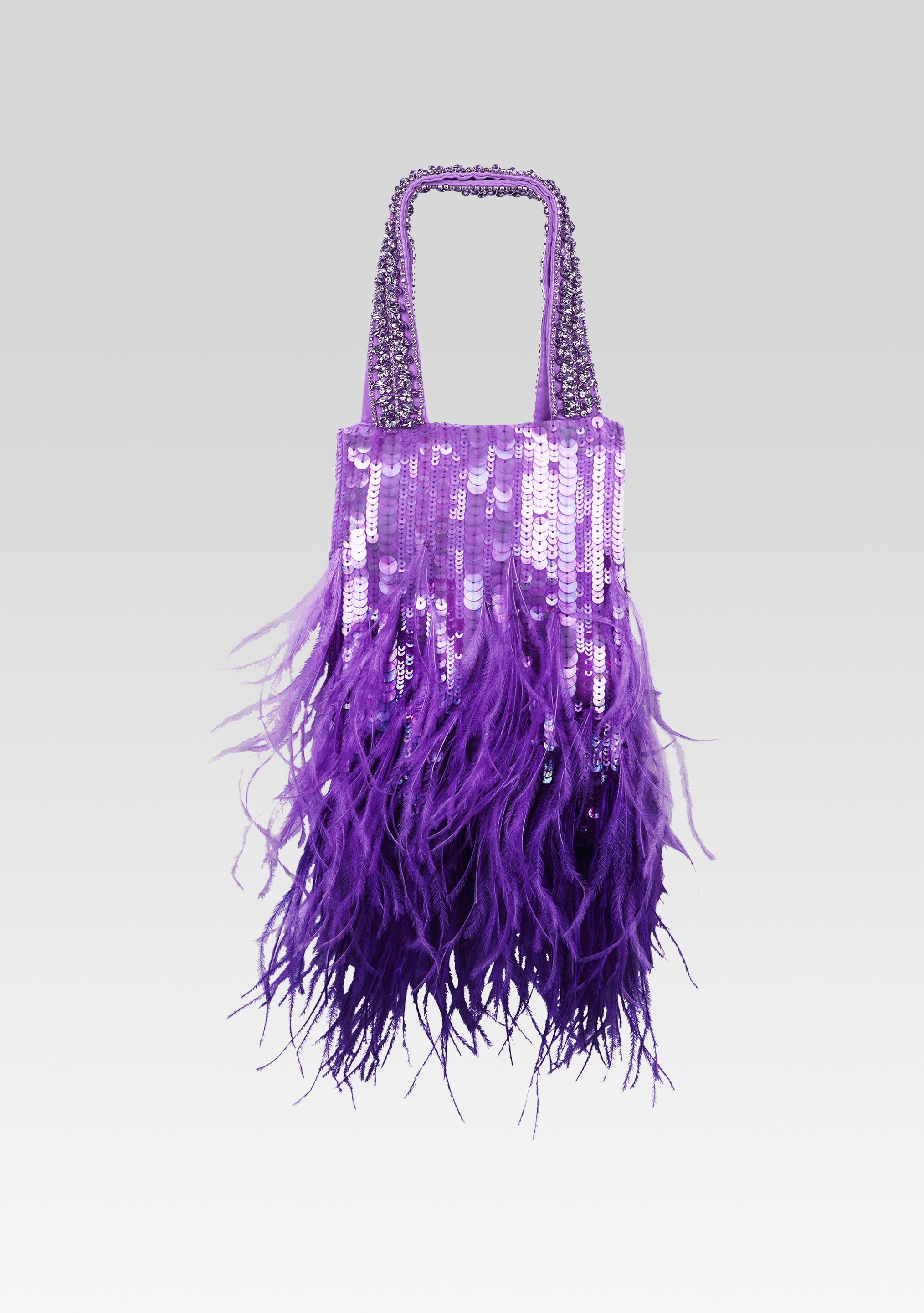 Avery Sequin Feather Bag-Cup Shy