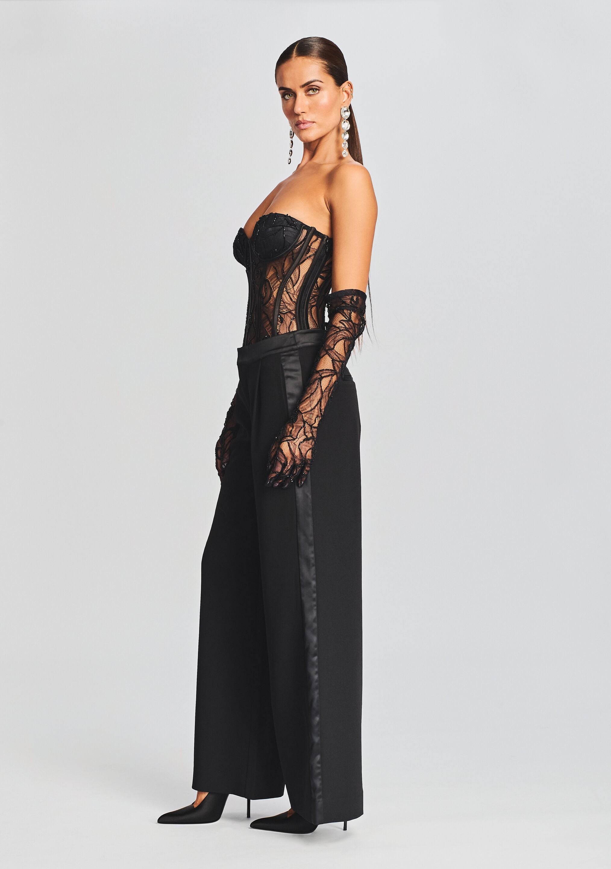 Hailey Embellished Lace Top-Cup Shy