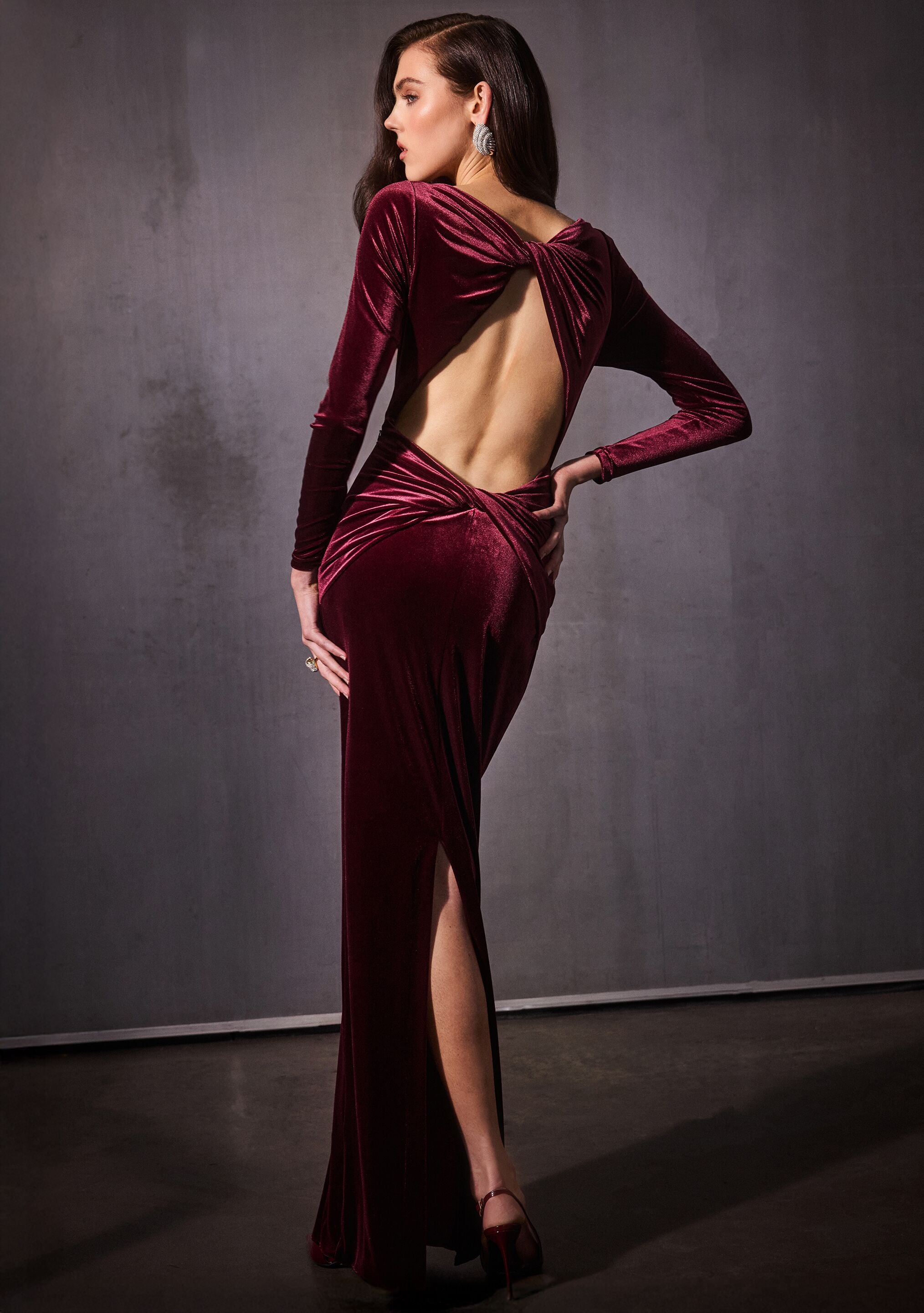 Alizee Velvet Dress-Cup Shy
