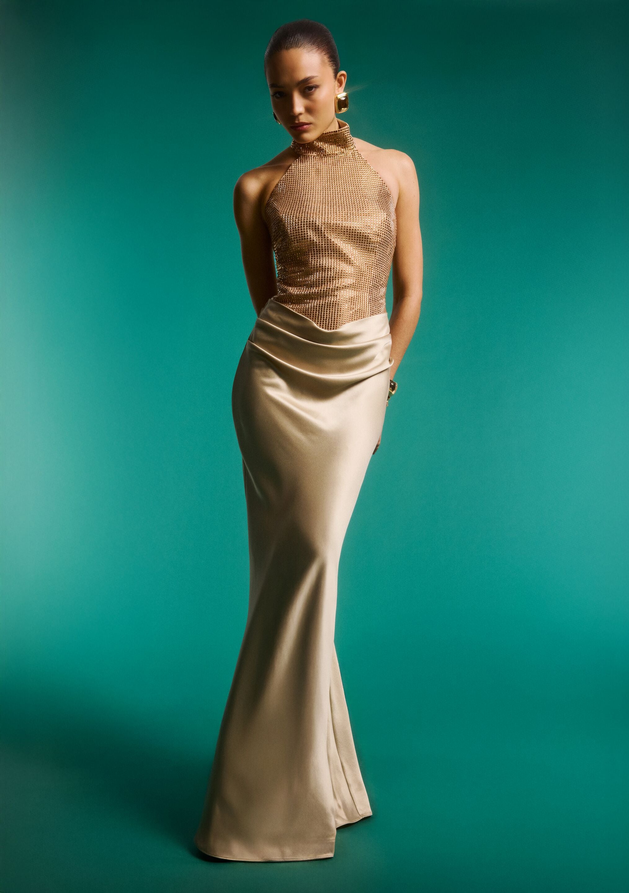 Vanya Embellished Dress-Cup Shy