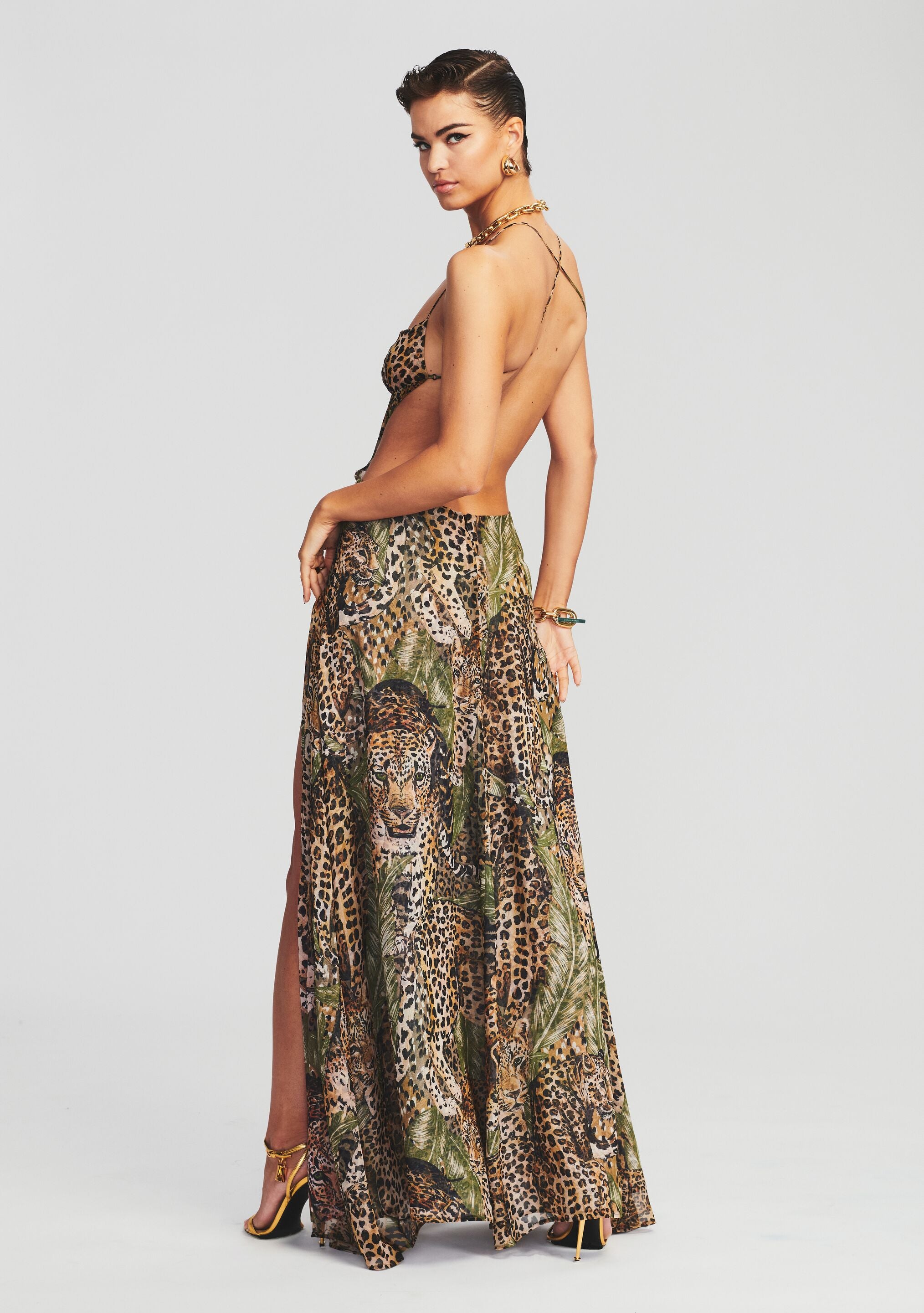 Scarlett Silk Chiffon Dress-Cup Shy