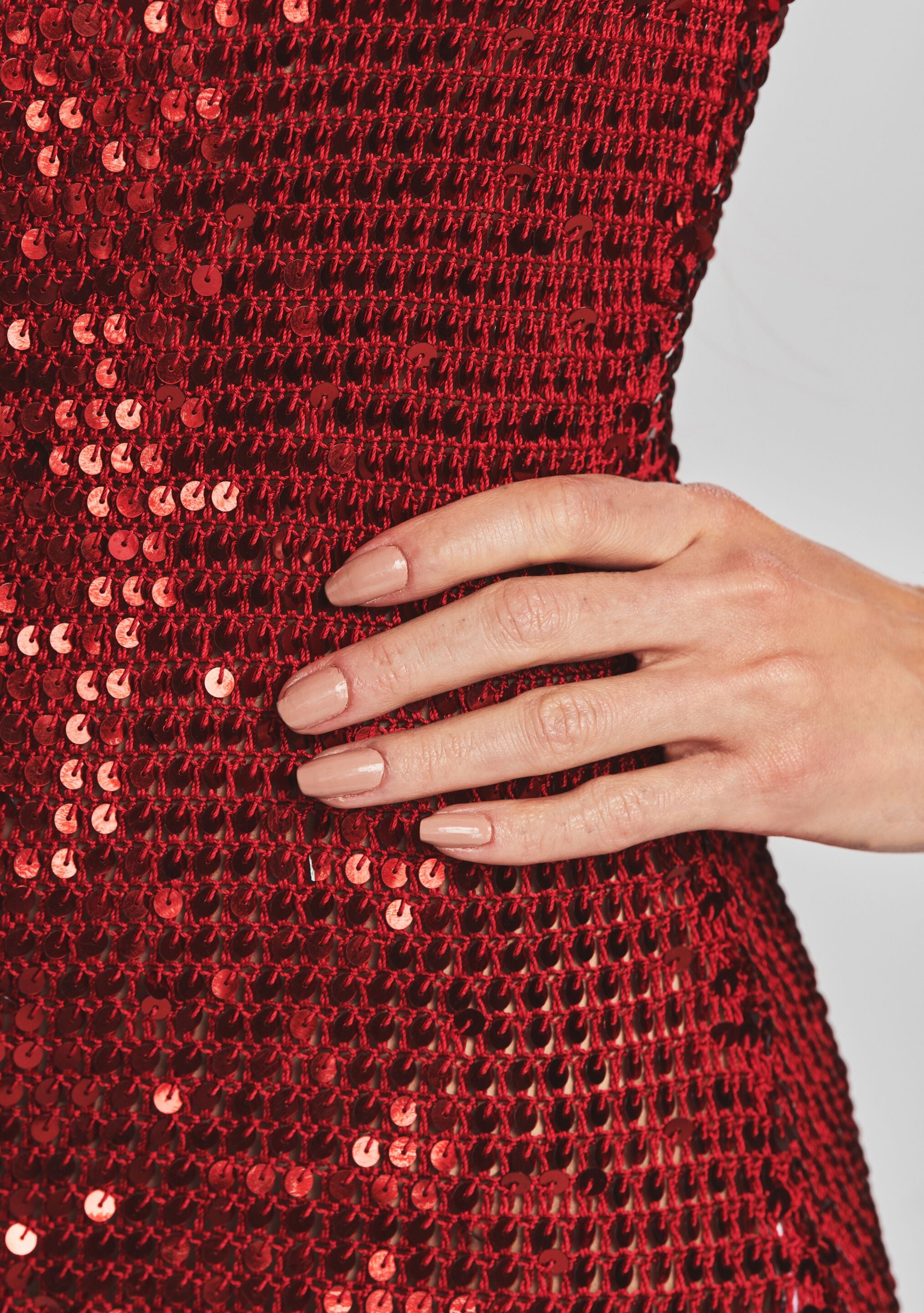 Alexa Sequin Crochet Dress-Cup Shy