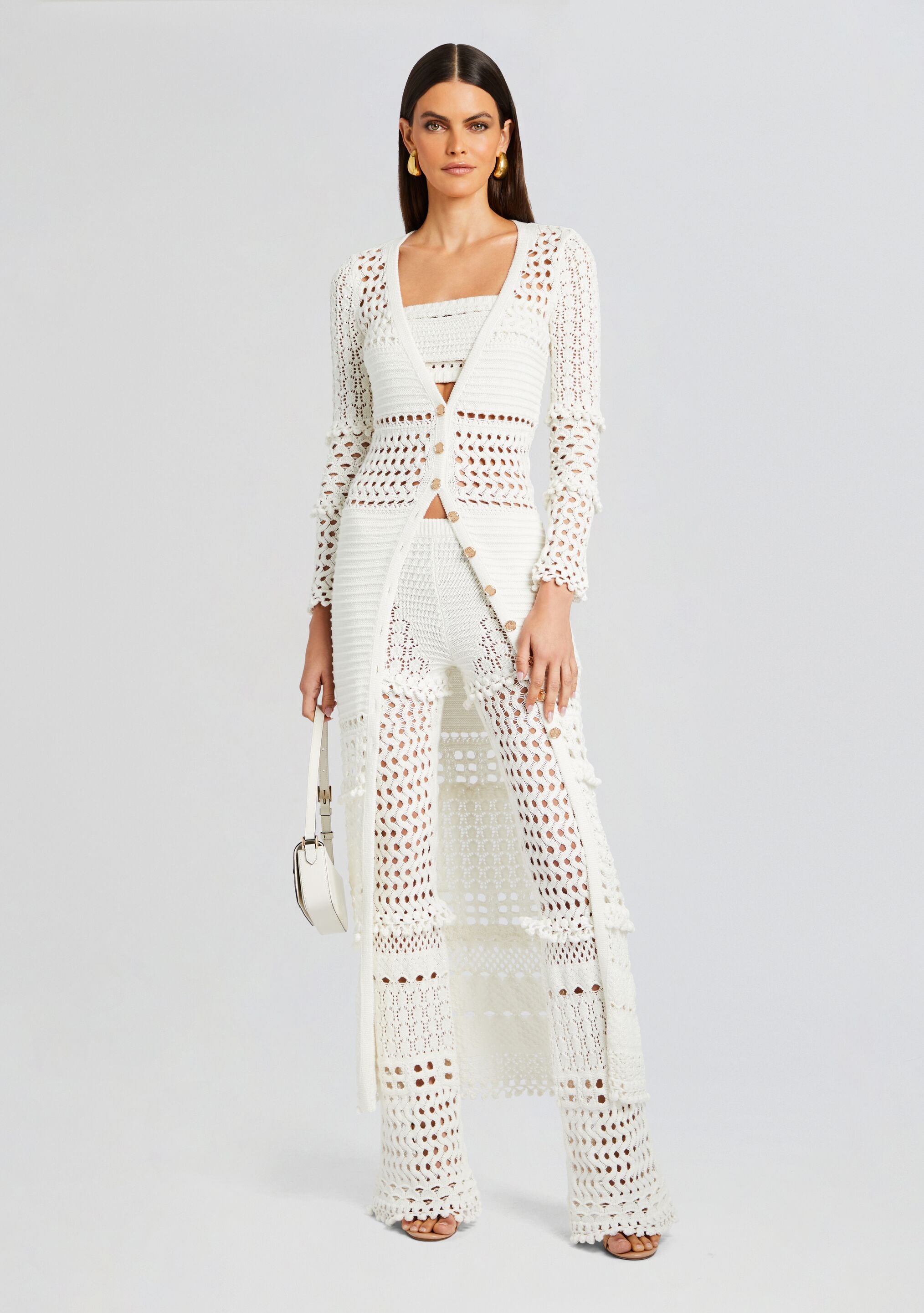 Alaia Knit Crochet Cardigan-Cup Shy