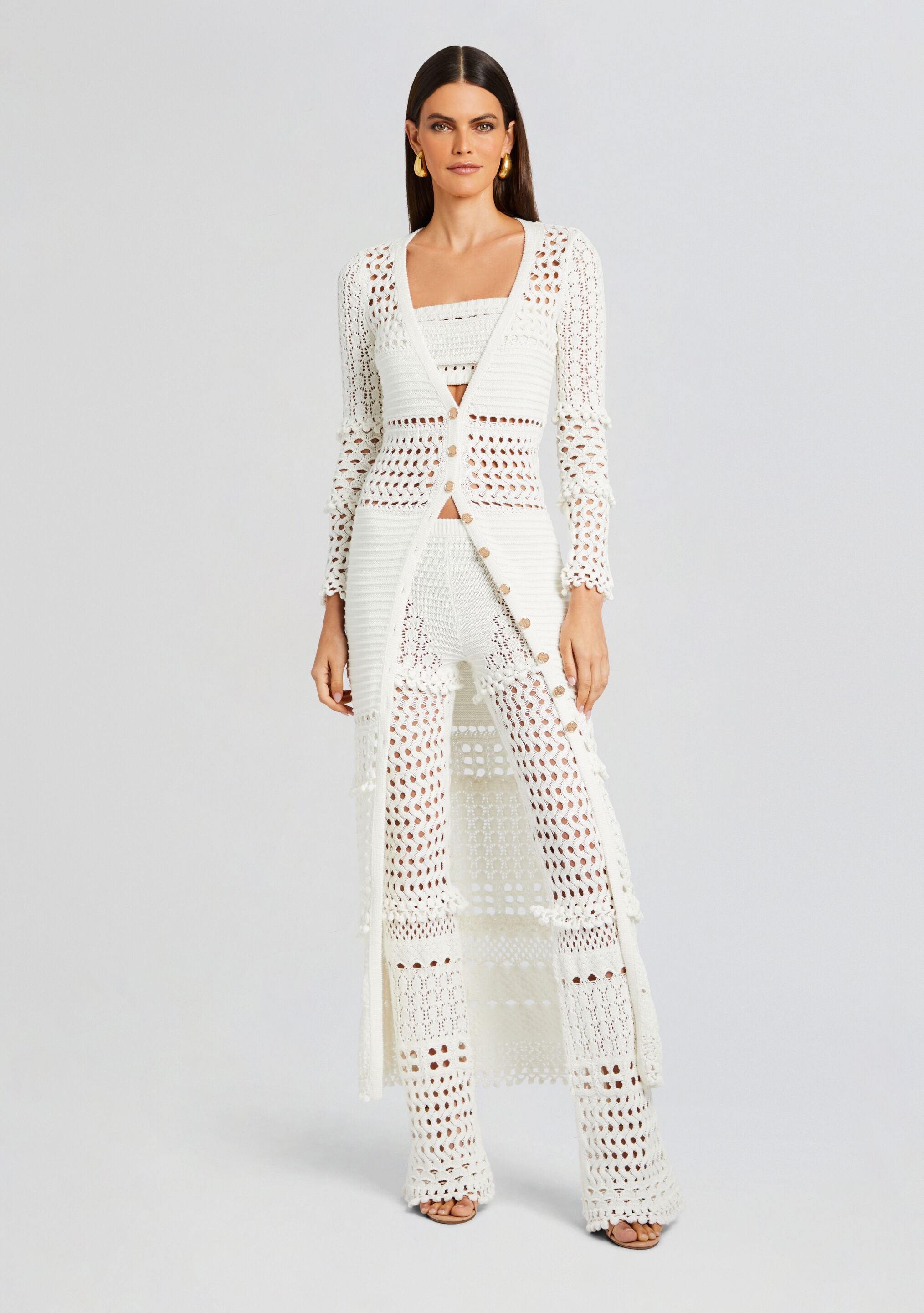 Alaia Knit Crochet Cardigan-Cup Shy