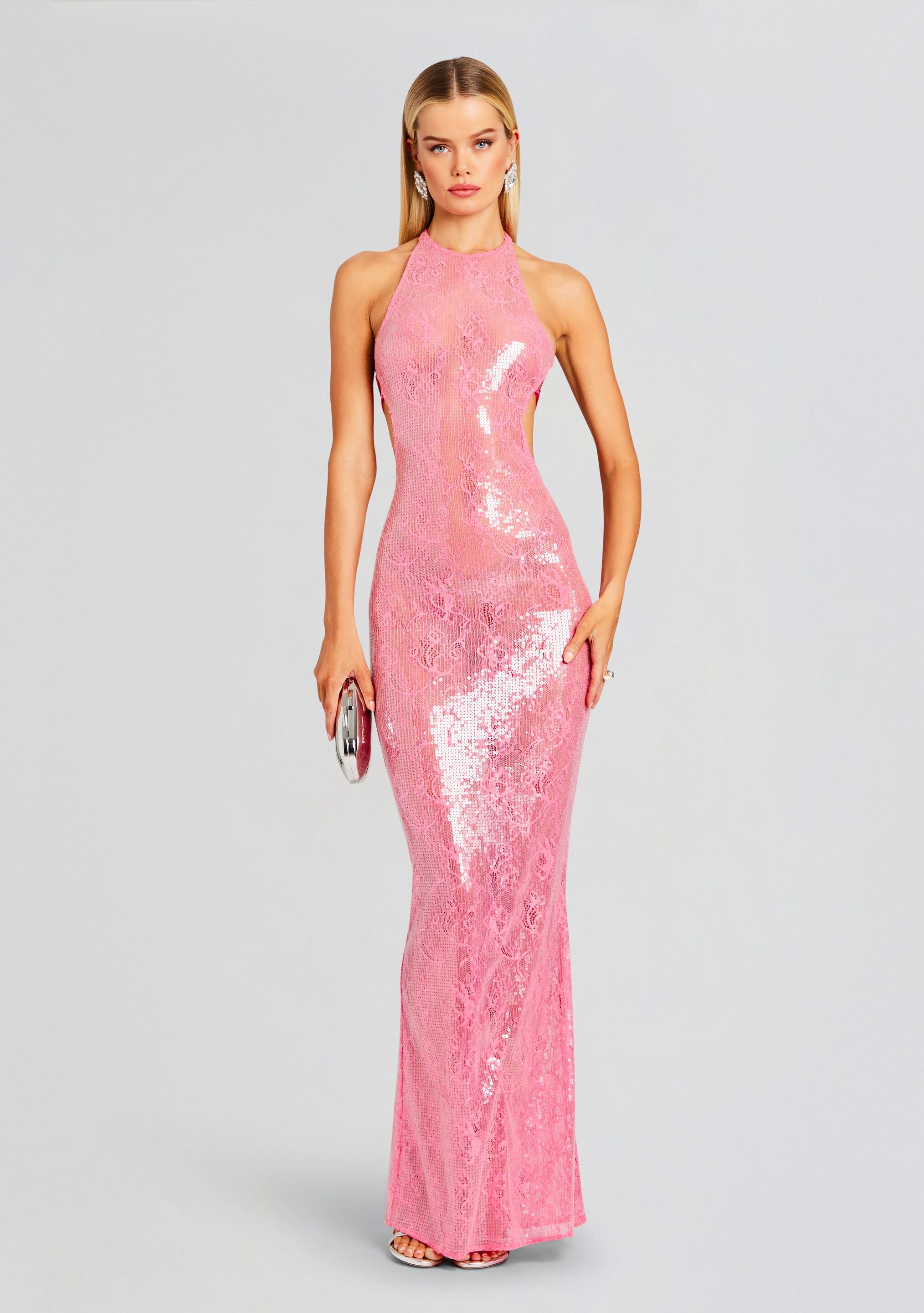 Shivonne Sequin Lace Dress-Cup Shy