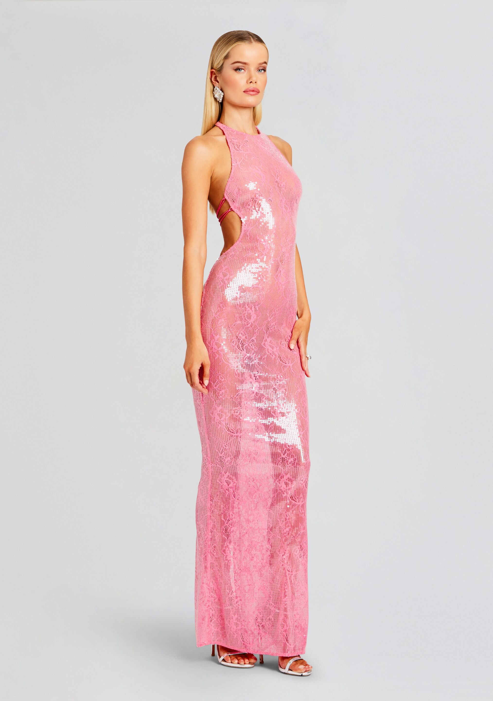 Shivonne Sequin Lace Dress-Cup Shy