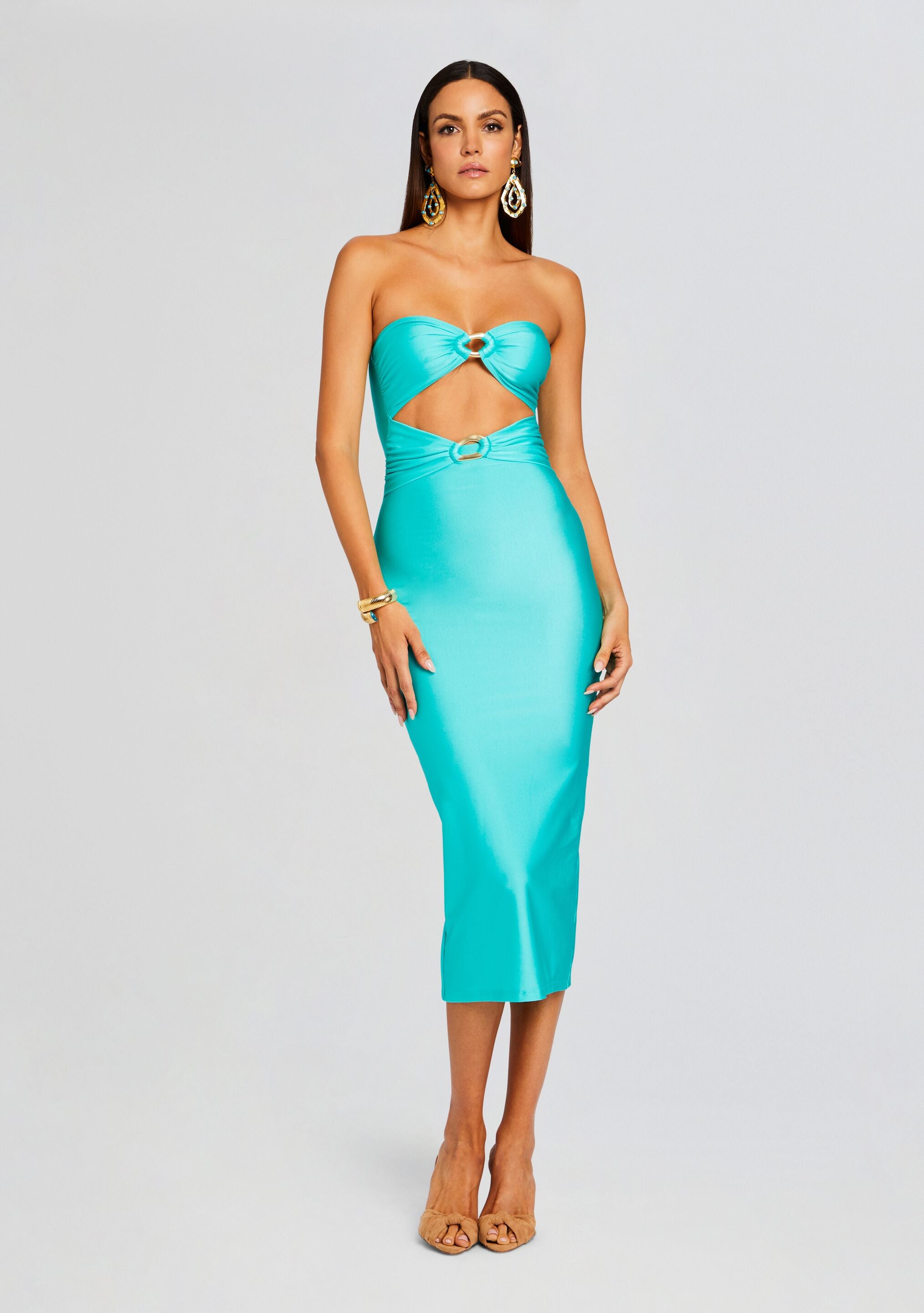 Ida Lycra Midi Dress-Cup Shy