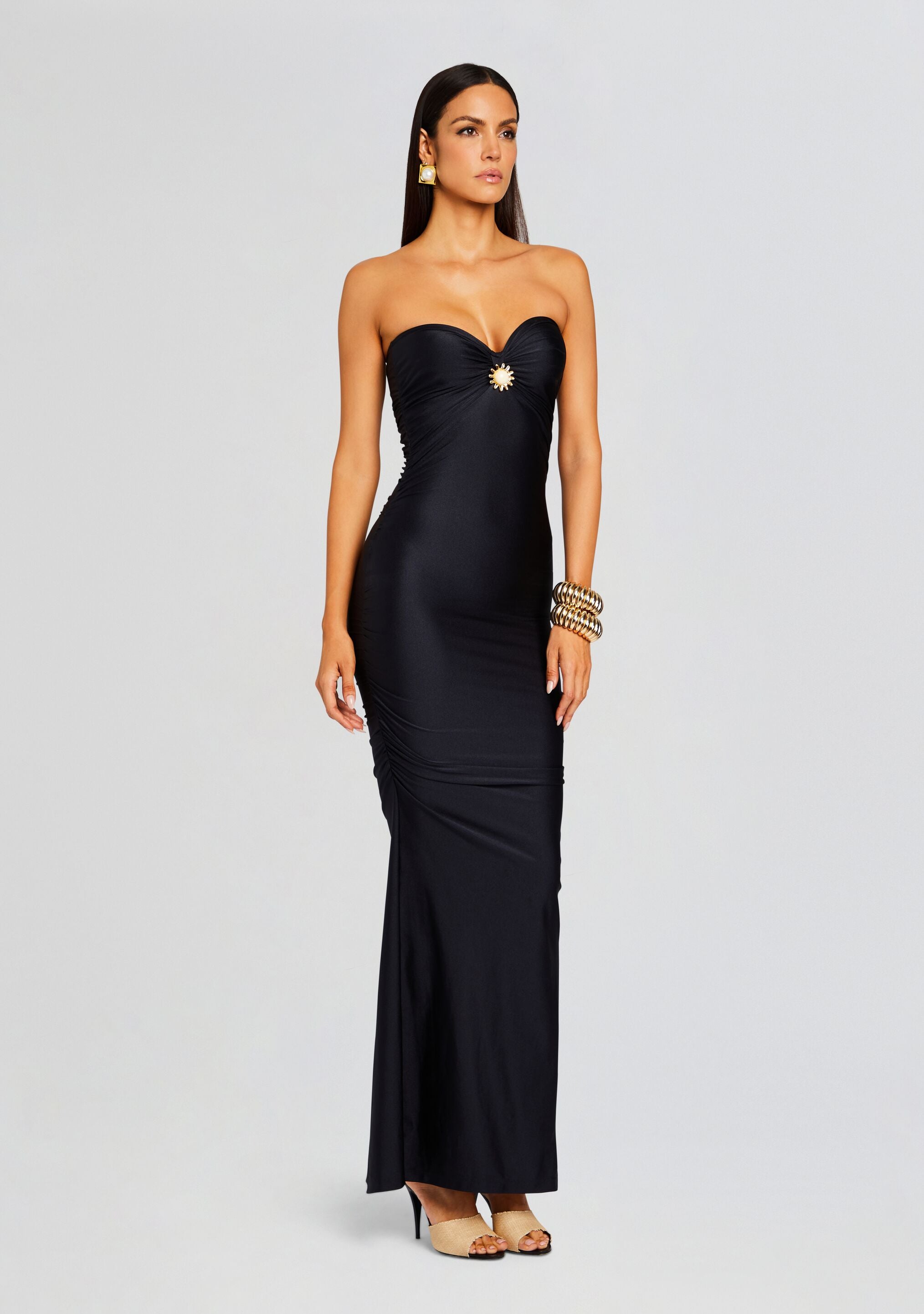 Maura Lycra Midi Dress-Cup Shy