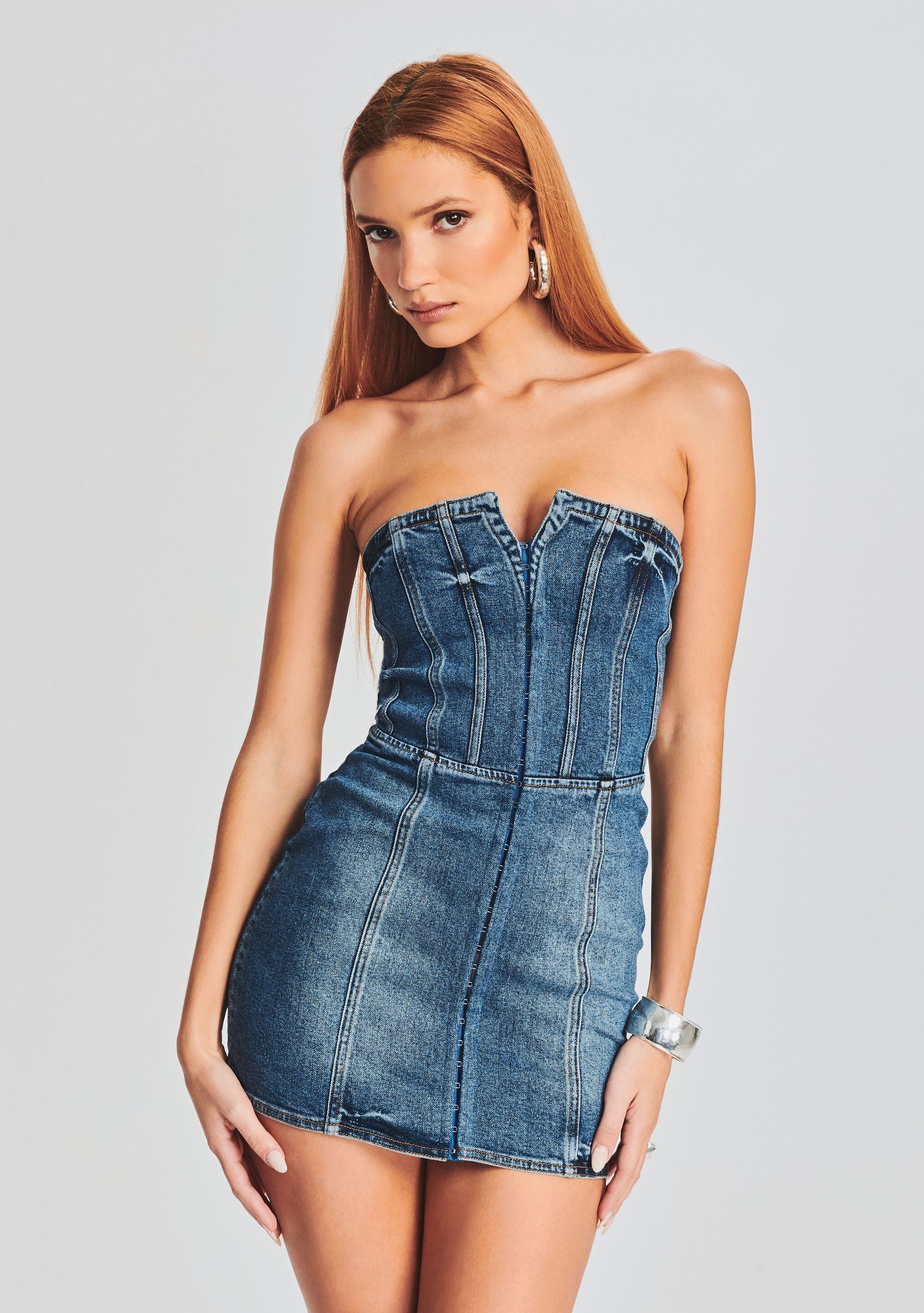 Andreia Denim Dress-Cup Shy