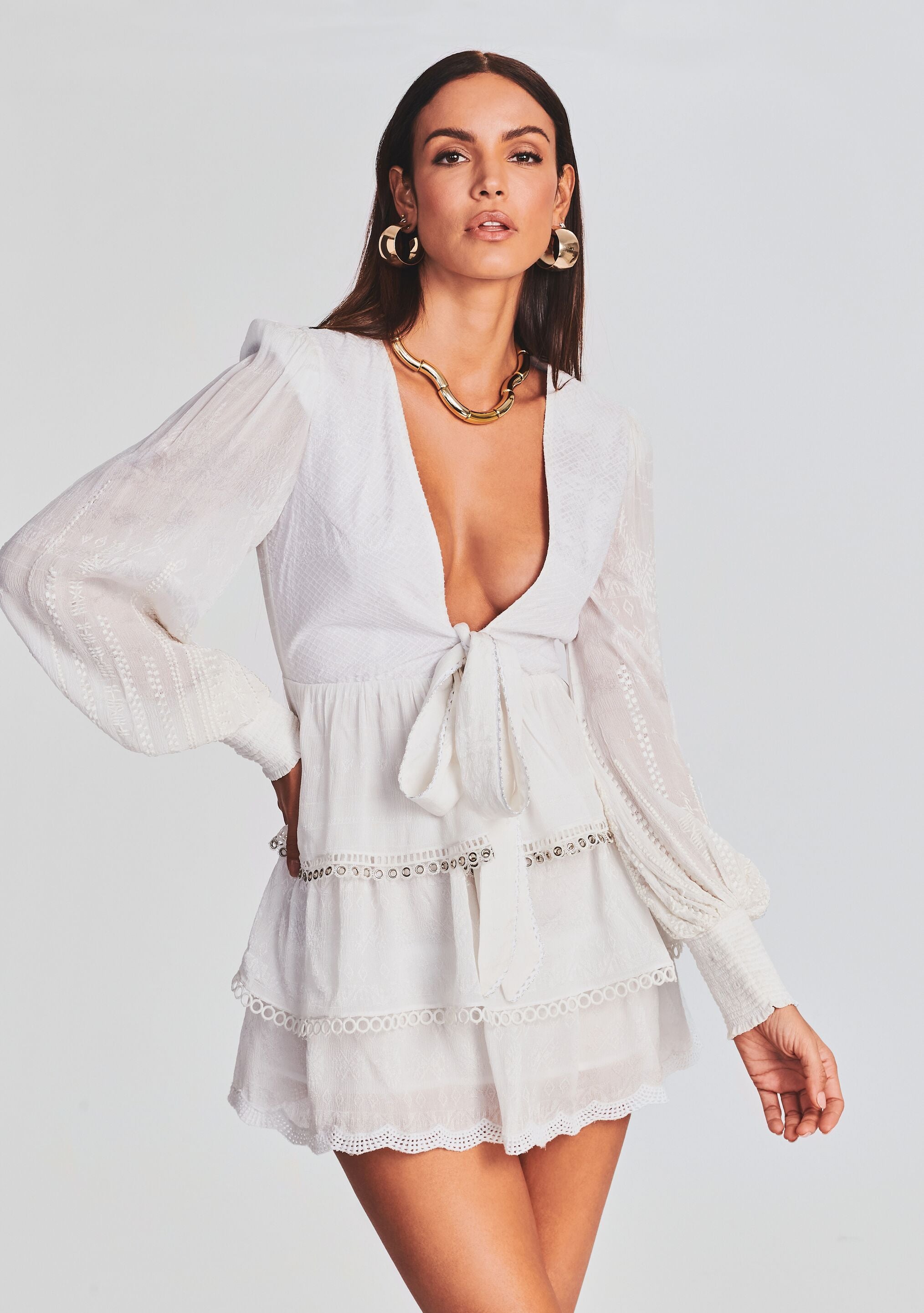 Veda Quilted Short Dress-Cup Shy