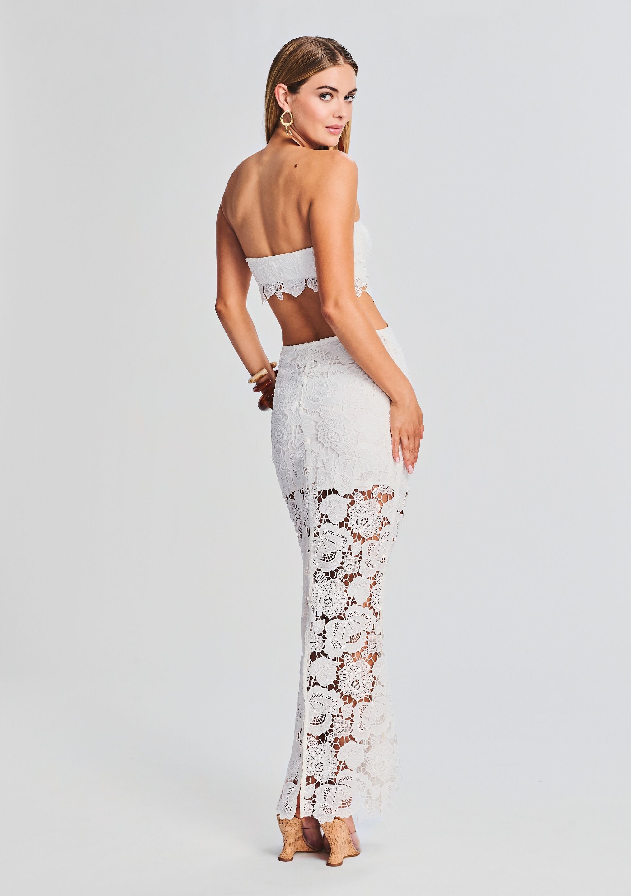 Eliza Lace Maxi Dress-Cup Shy