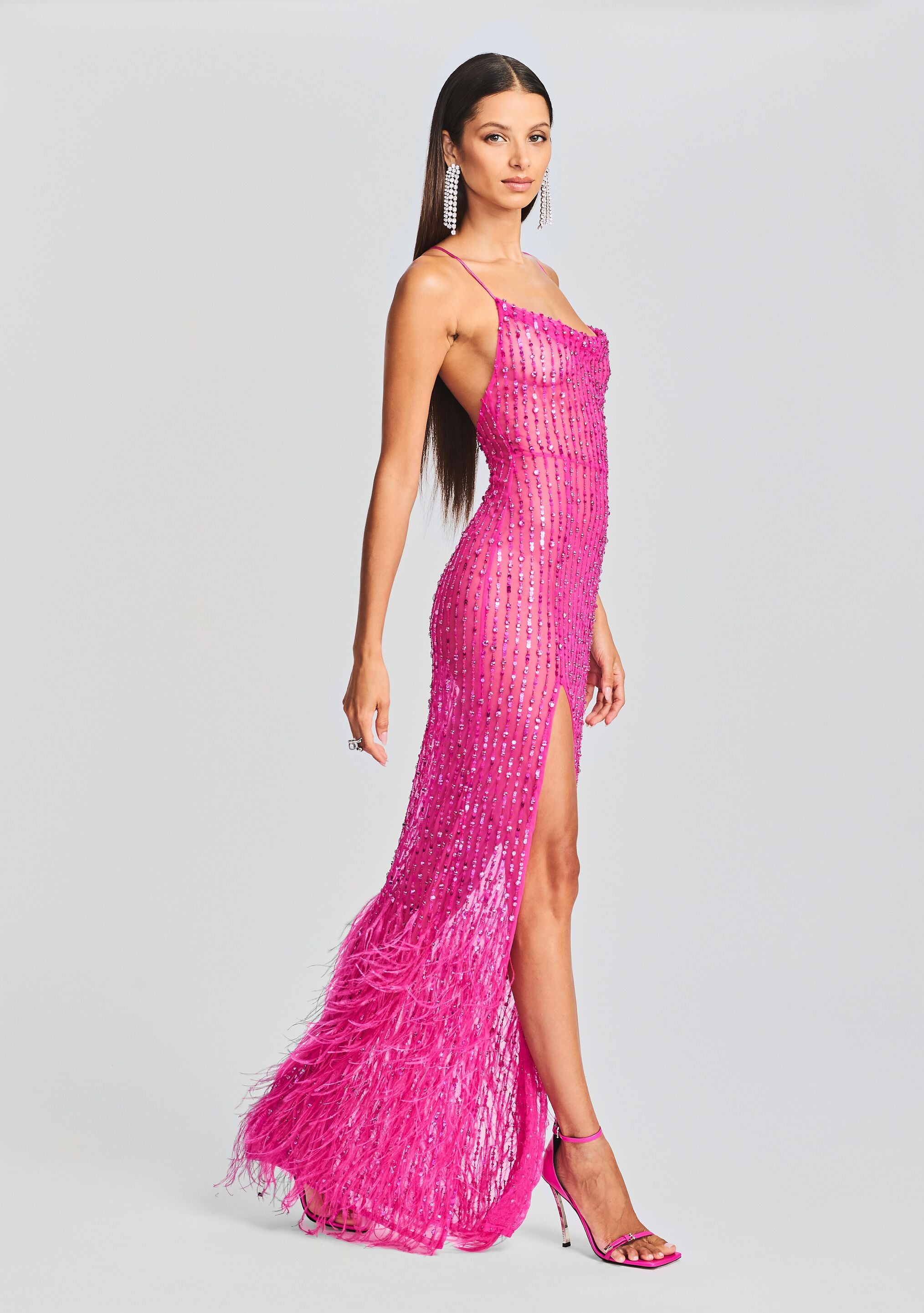Alessandra Embellished Dress-Cup Shy