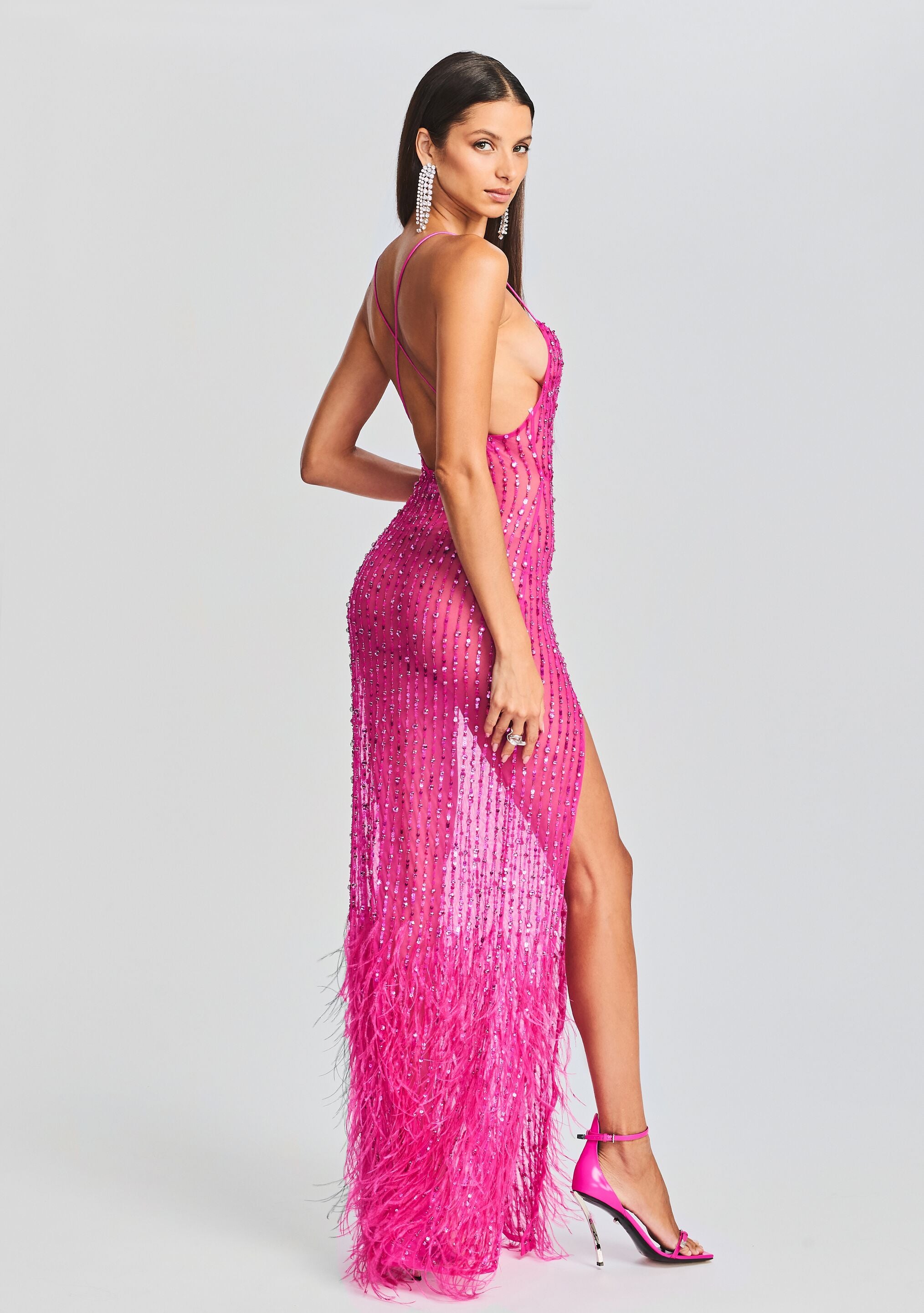 Alessandra Embellished Dress-Cup Shy